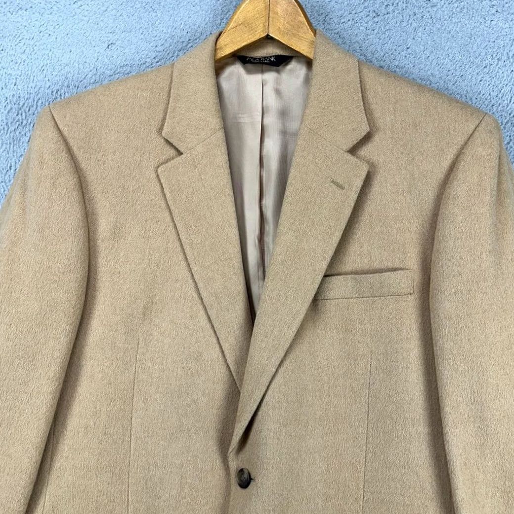Jos. A. Bank Jos. A. Bank Sport Coat Blazer 100% Camelhair Mens 42L Tan 2-Button Tuxedo Long Sleeve Size 42R - 2 Thumbnail