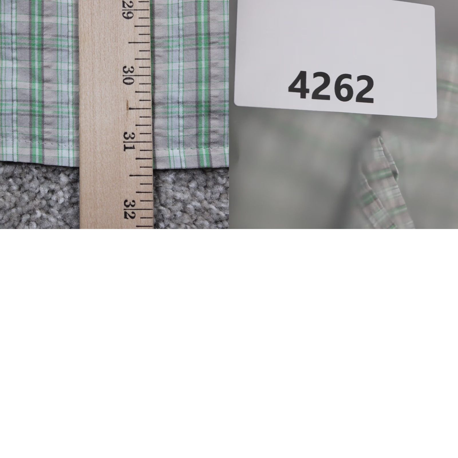 Vintage Cabela's Seersucker Shirt Mens Large Reg Green/Gray Plaid Short Sleeve Button Up Size US L / EU 52-54 / 3 - 9 Thumbnail