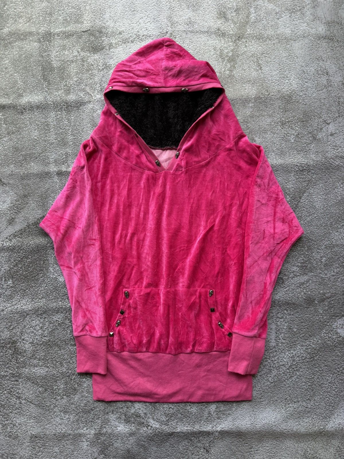 Japanese Brand Japanese Studded Skull Velvet Hoodie Size US L / EU 52-54 / 3 - 2 Thumbnail