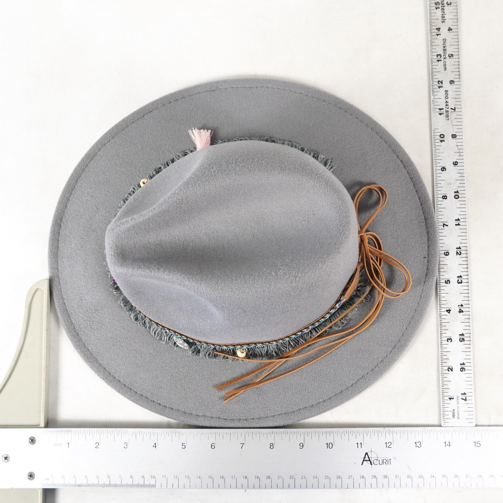 Other Boho Wide Brim Fedora Hat Western Cowboy Bucket Cap Sunhat Size ONE SIZE - 15 Thumbnail