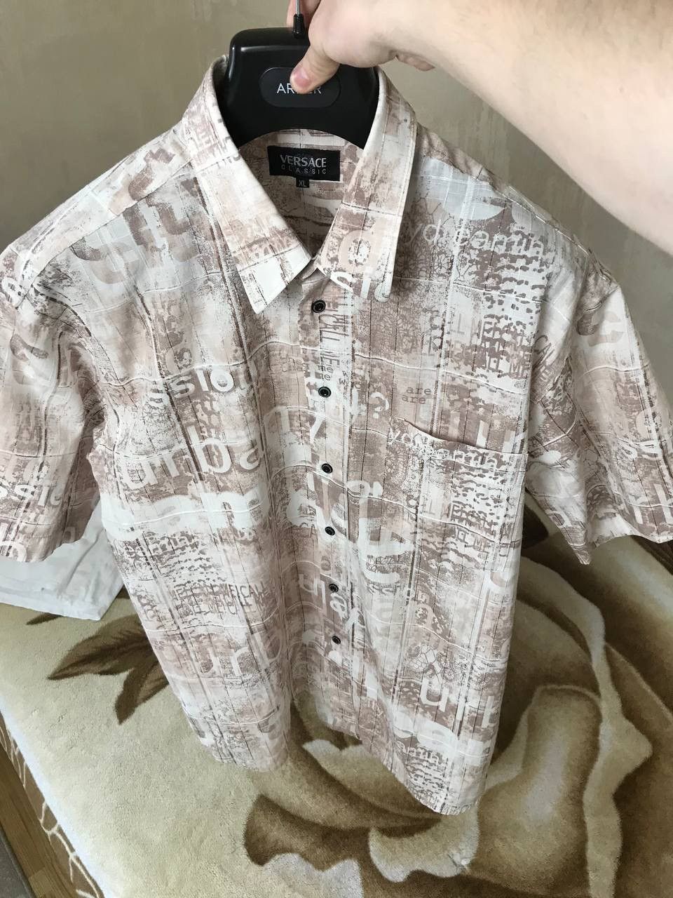 Vintage 🔥 RARE Versace Classic Vintage Drill Shirt Short Sleeve Y2K Size US XL / EU 56 / 4 - 6 Thumbnail