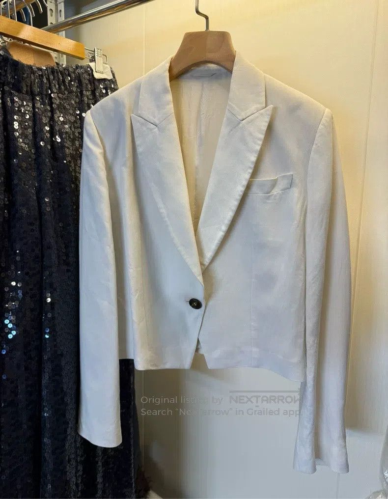 Brunello Cucinelli Brunello Cucinelli Beaded Linen Blazer Jacket Size XS / US 0-2 / IT 36-38 - 5 Thumbnail