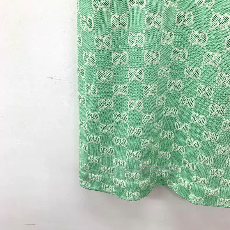 Gucci Gucci Green logo jacquard full-print cotton round-neck sho Size M / US 6-8 / IT 42-44 - 4 Thumbnail