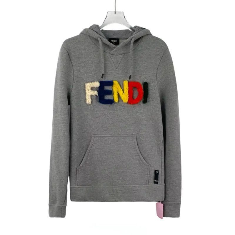 Fendi Fendi Gray Cotton Men's Hoodie with Logo 0089 Size US S / EU 44-46 / 1 - 1 Thumbnail