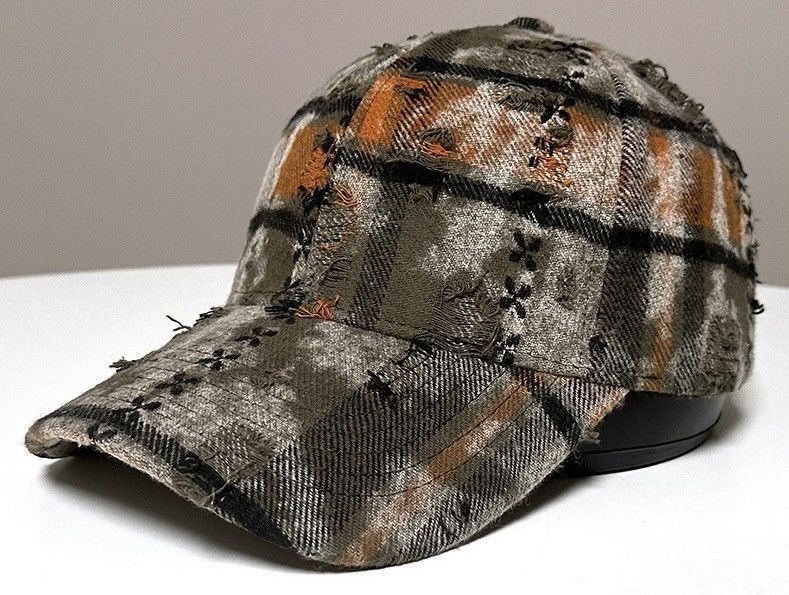Japanese Brand Streetwear retro punk vintage distressed raw plaid check cap Size ONE SIZE - 4 Thumbnail