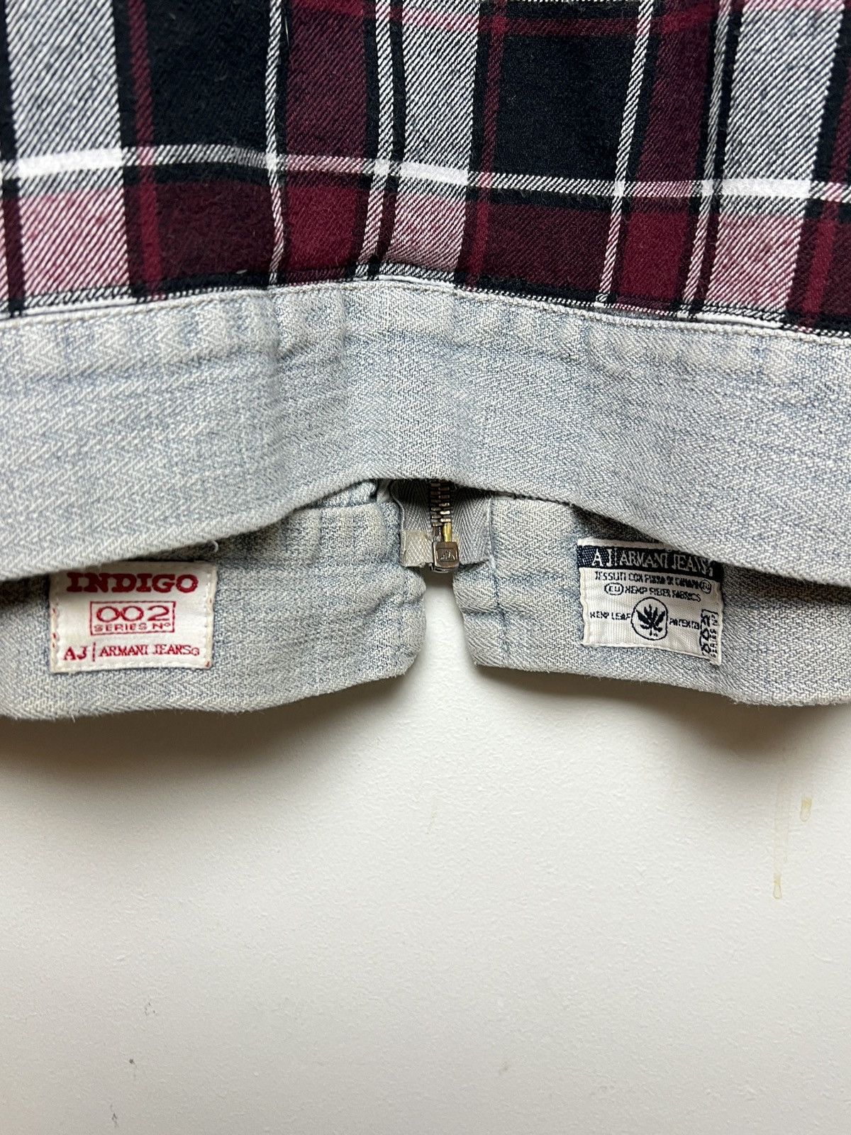 Giorgio Armani armani y2k archive hemp moto tartan work jacket Size US M / EU 48-50 / 2 - 14 Thumbnail