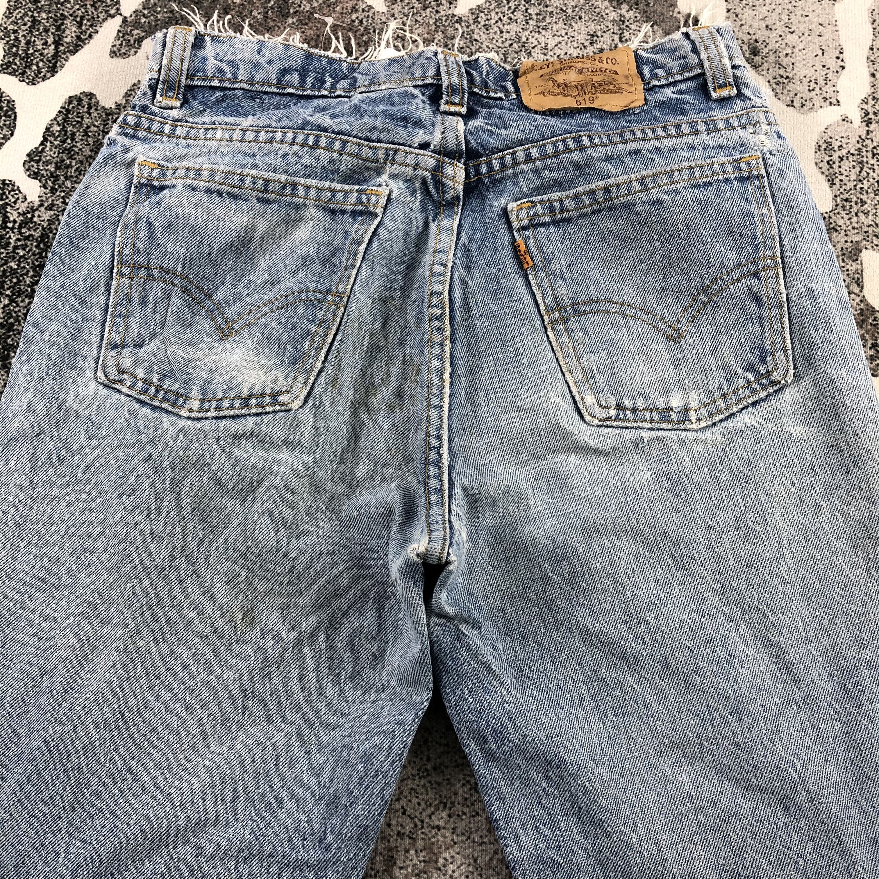 Levi's Vintage 90s Levis 619 Jeans Faded Blue Denim KJ1040 Size US 28 / EU 44 - 4 Thumbnail