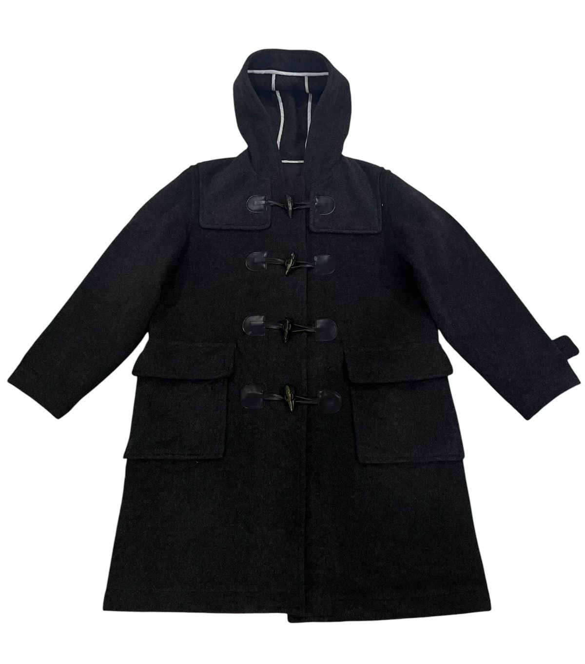Designer × Japanese Brand × Takeo Kikuchi 🇯🇵 TAKEO KIKUCHI WOOL DUFFLE LONG COAT/JACKET Size US M / EU 48-50 / 2 - 1 Thumbnail