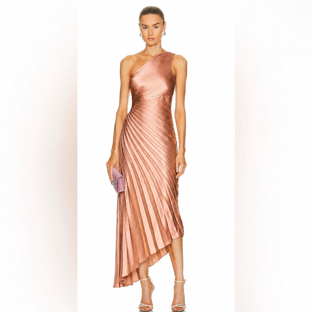 A.L.C. A.L.C. Delfina Pleated One Shoulder Maxi Dress Size M / US 6-8 / IT 42-44 - 1 Thumbnail