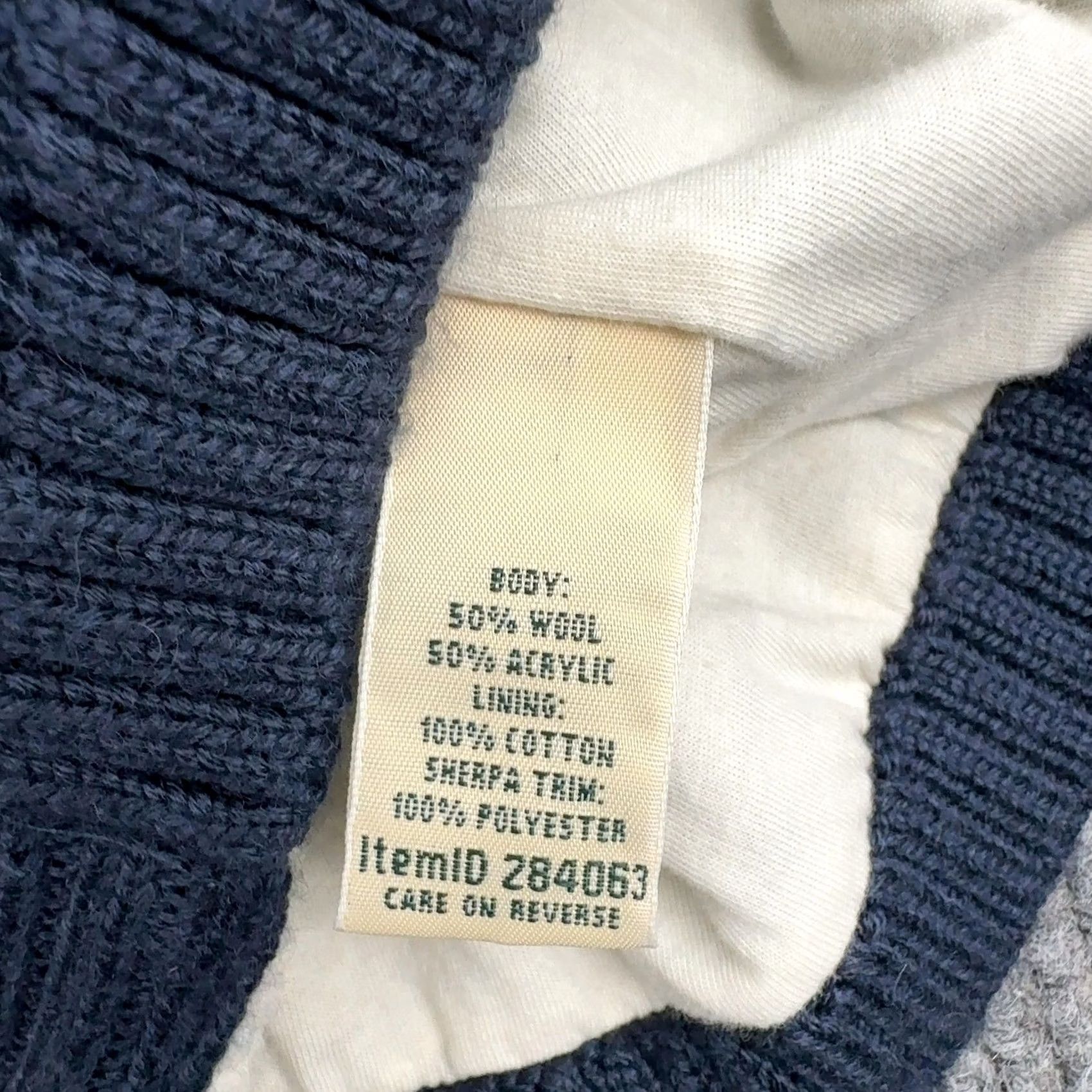 Vintage VINTAGE LL Bean Cardigan Womens XL Blue Wool Blend Cable Knit Sherpa Hooded Toggle Size XL / US 12-14 / IT 48-50 - 5 Thumbnail