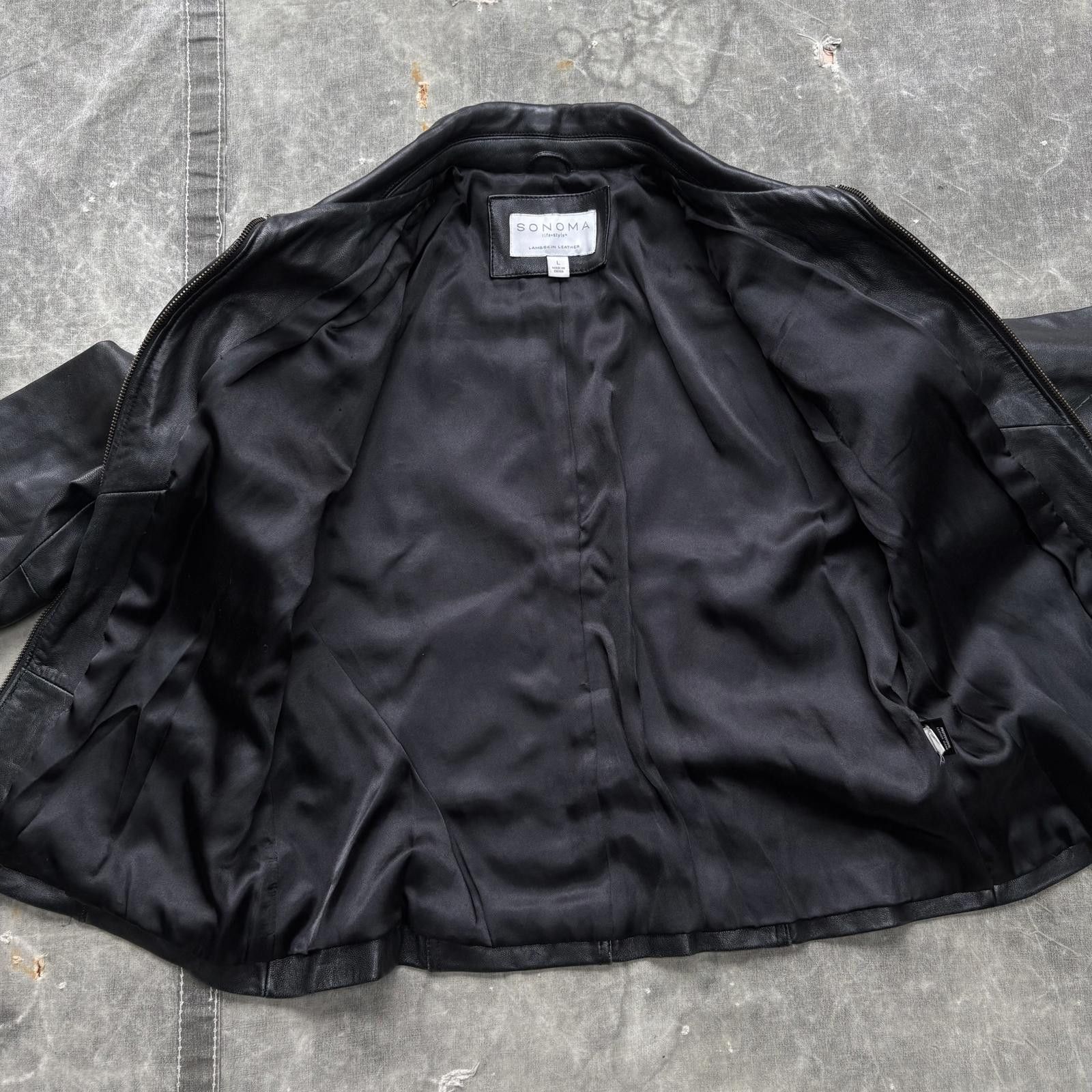Sonoma Vintage Y2K Sonoma Black Leather Grunge Skater Jacket Size US L / EU 52-54 / 3 - 5 Thumbnail