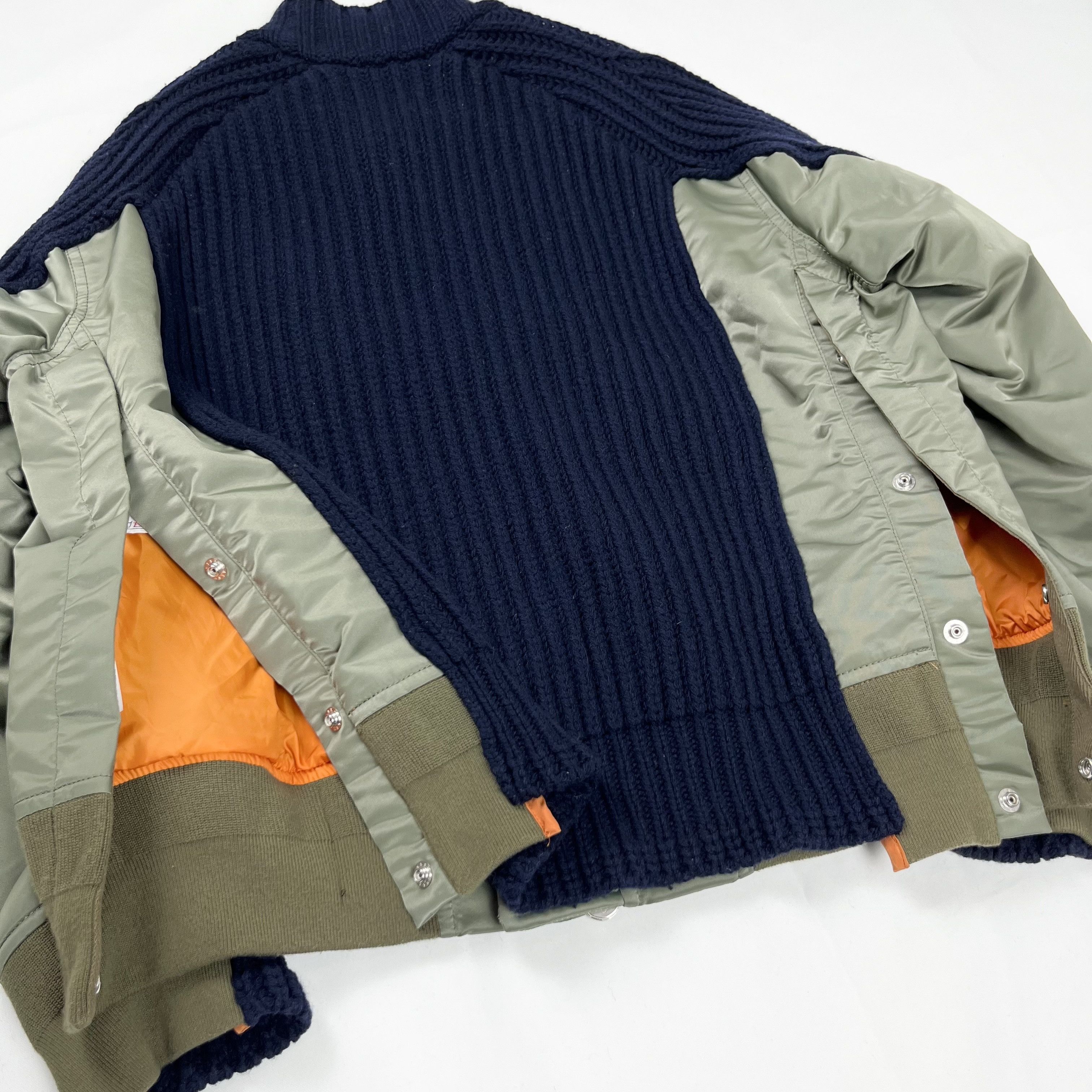 Sacai Sacai Nylon Twill Mix Knit Blouson 22AW | Grailed