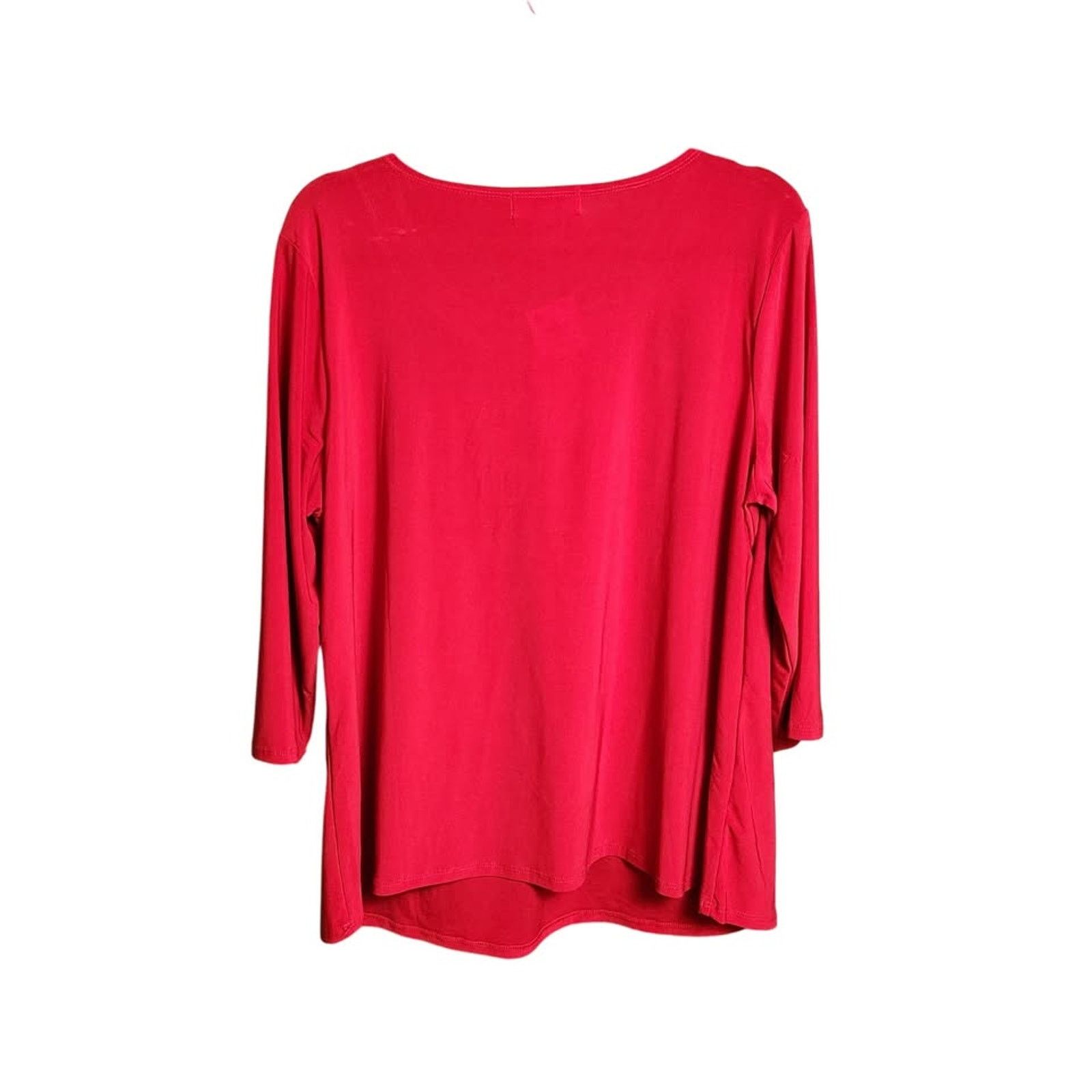 Other Diana Belle Woman Red Cut-Out Neck Studded Top – Size 1X NWT Size XL / US 12-14 / IT 48-50 - 2 Thumbnail