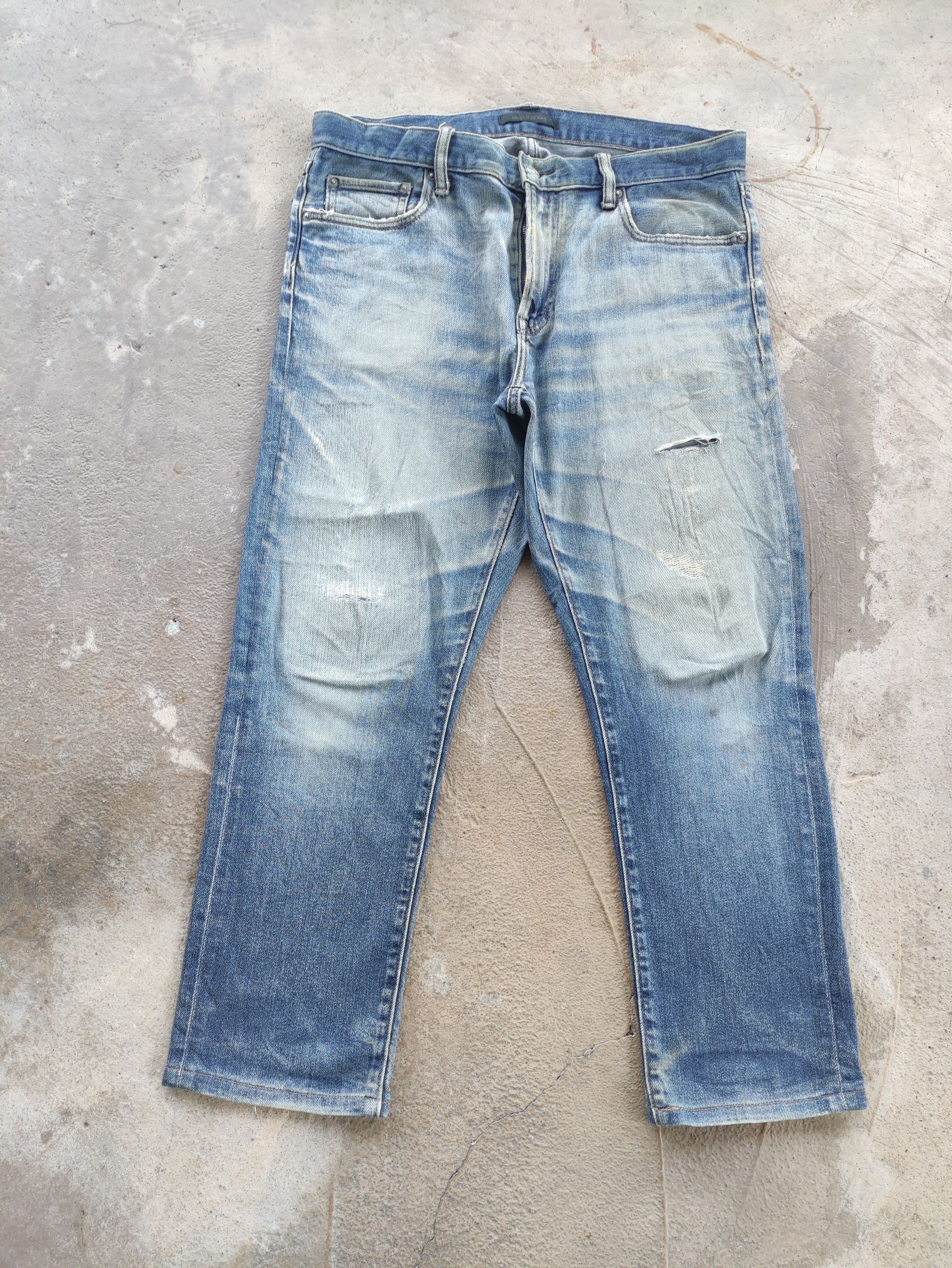 Japanese Brand Vintage Japanese Jean Distressed Faded Denim Pants Size US 37 - 1 Thumbnail