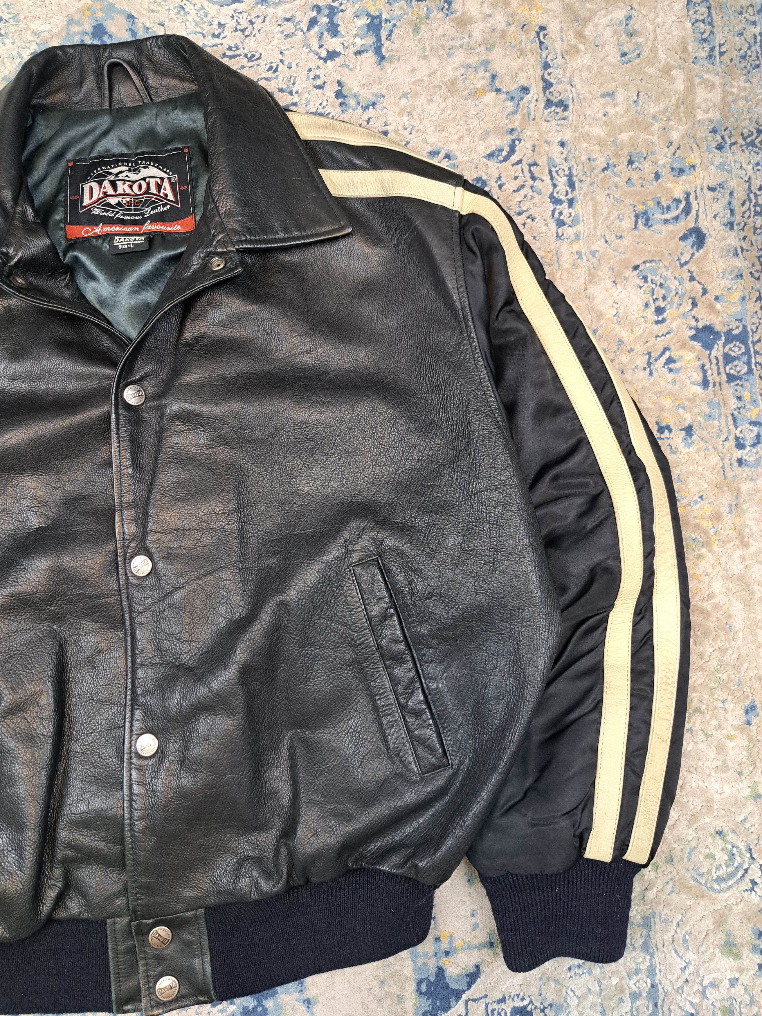 Genuine Leather Dakota Leather and Nylon Bomber Jacket Moto Racing Size US L / EU 52-54 / 3 - 4 Thumbnail
