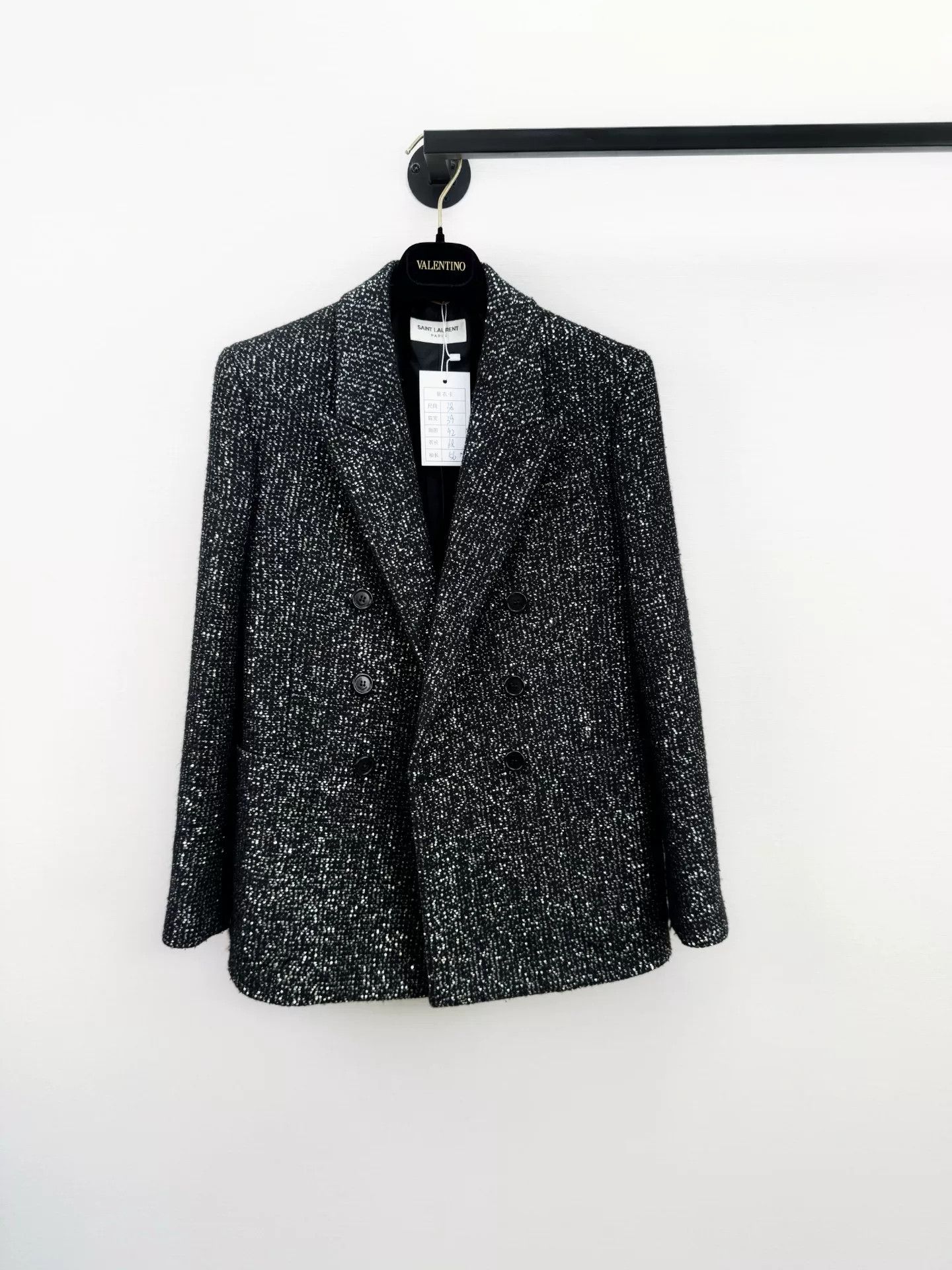 Saint Laurent Paris Saint Laurent Sequin Double-Breasted Blazer Size S / US 4 / IT 40 - 1 Thumbnail
