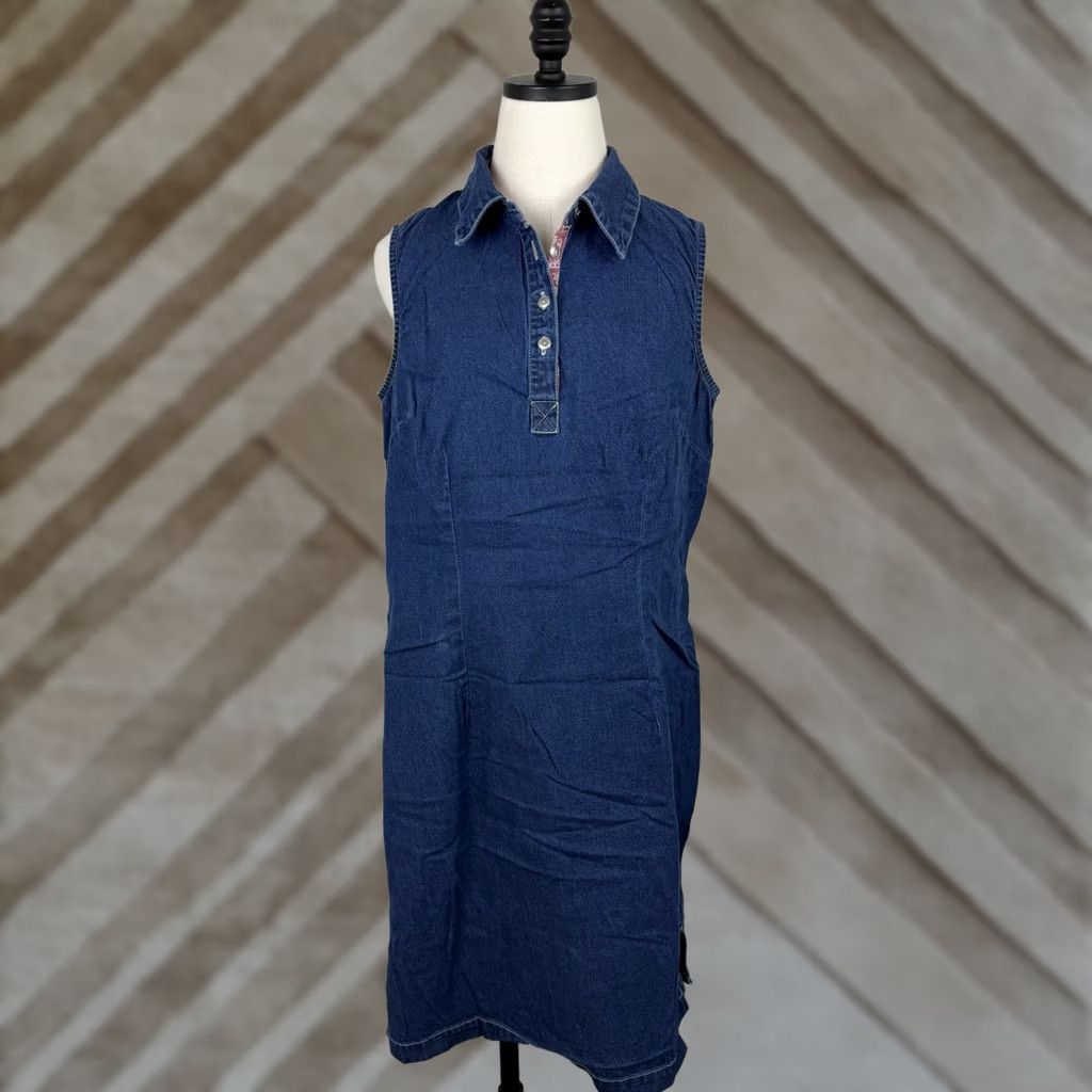 Vintage VINTAGE J.G. Hook Denim Dress Womens 12 / Large Blue Denim Western Cowgirl Shirt Dress Knee Length 100% Cotton Casual Dress Womens Size XL / US 12-14 / IT 48-50 - 1 Thumbnail