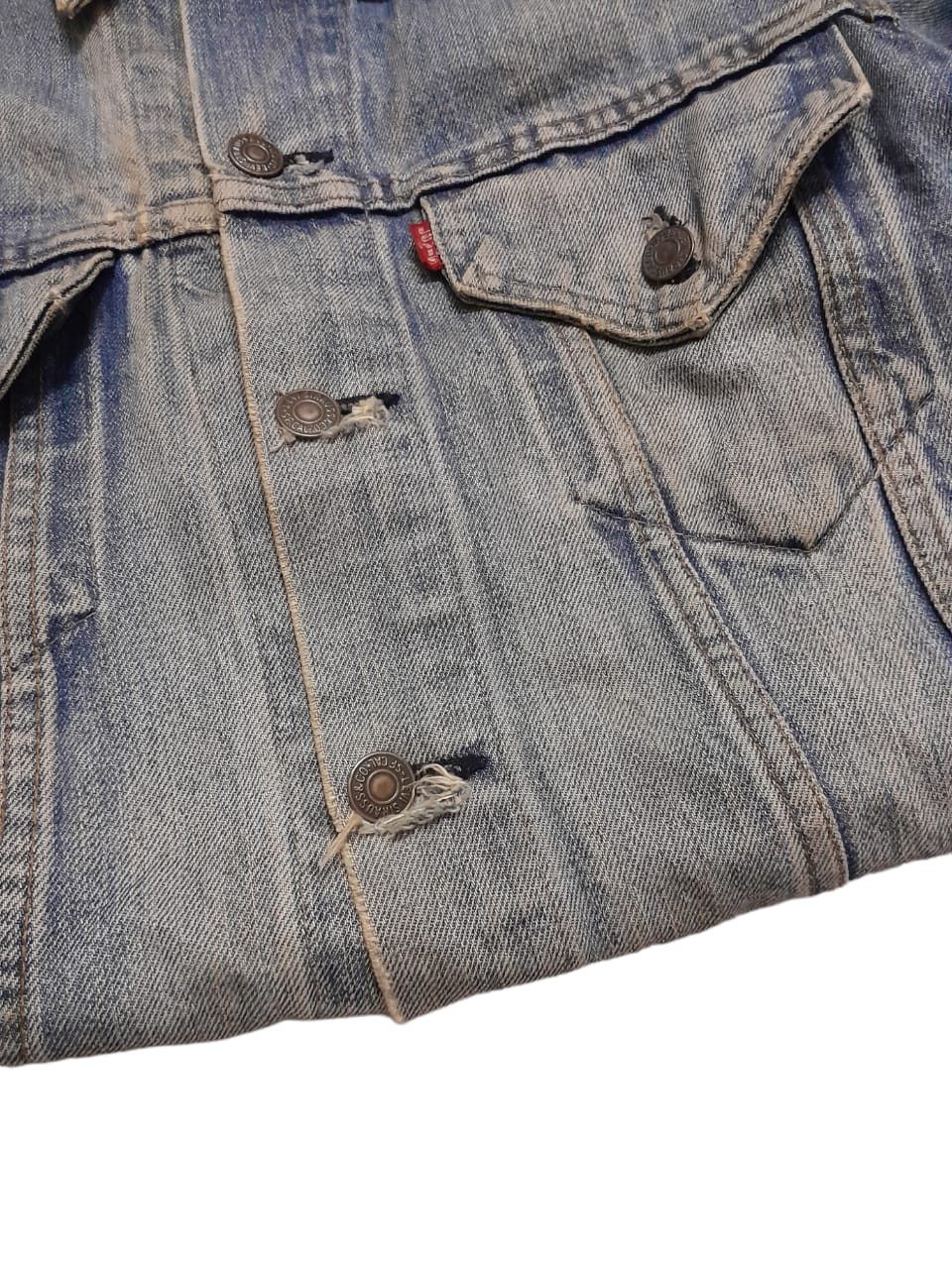 Levi's 80s Levis 505 Denim USA Jacket Button Stamped 522 (F26) Size US M / EU 48-50 / 2 - 6 Thumbnail
