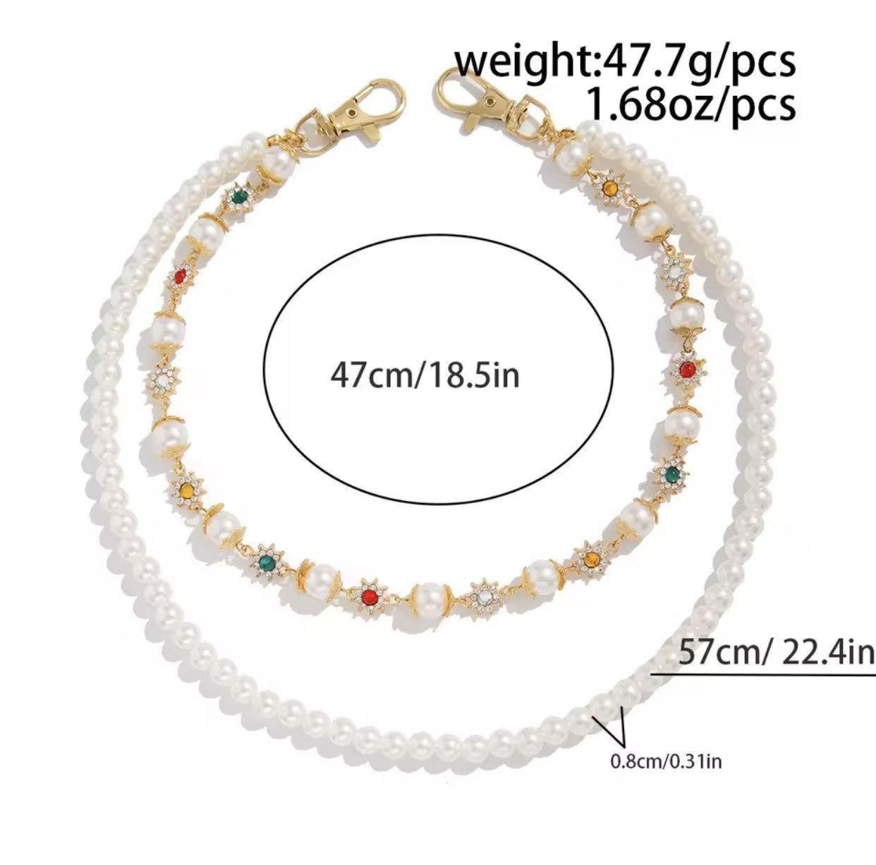 Other Exquisite Imitation Pearl Keychain Wallet Belt Chain Size ONE SIZE - 6 Thumbnail
