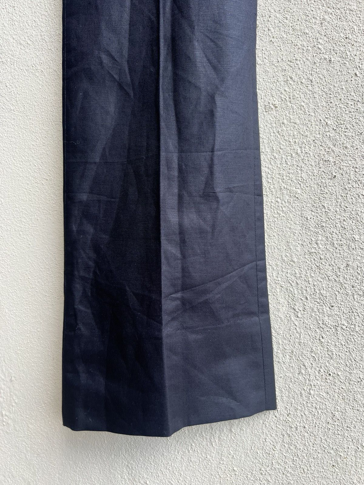 ato ATO Japan Blue Black Linen Boot Cut Trouser Pant Low Rise Size US 29 - 13 Thumbnail