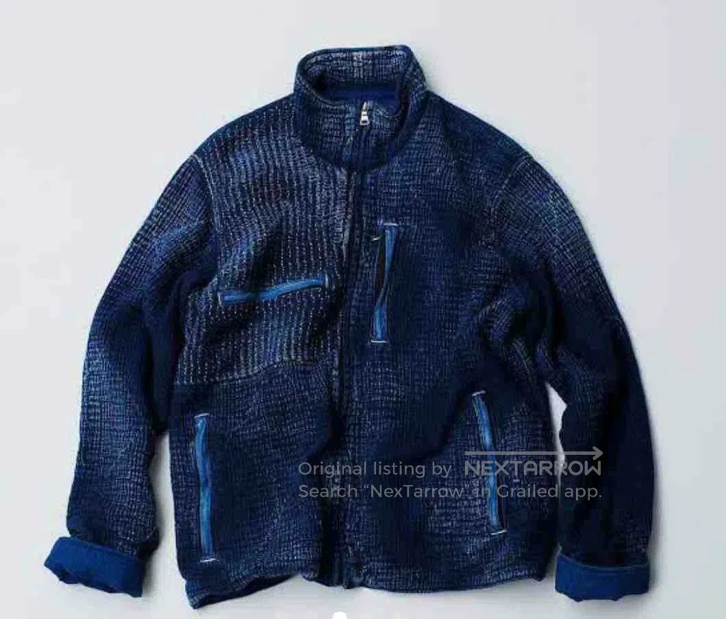 Porter Classic indigo sashiko light zip up outdoor jacket. Size US M / EU 48-50 / 2 - 8 Thumbnail