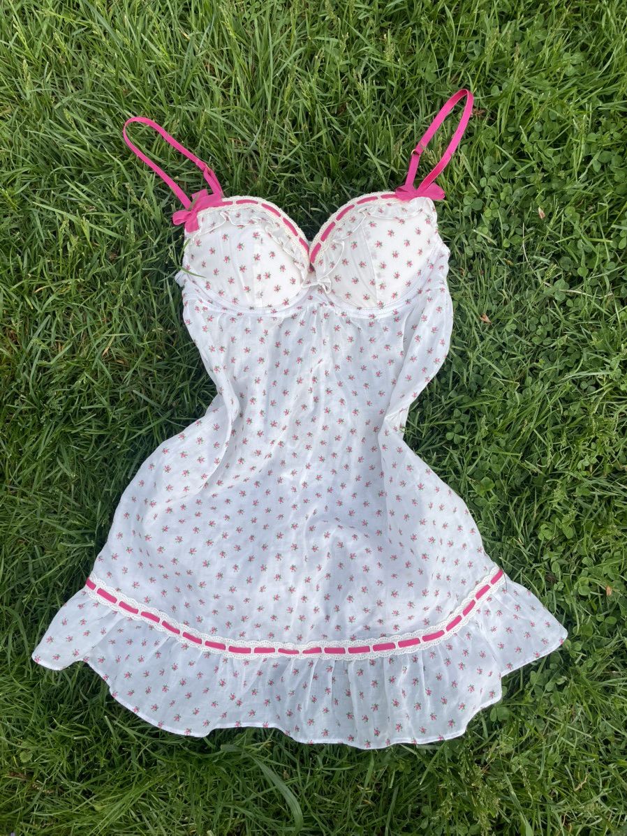 Victoria's Secret Vintage VS HEART PINK Sleep Dress Size XS / US 0-2 / IT 36-38 - 1 Thumbnail