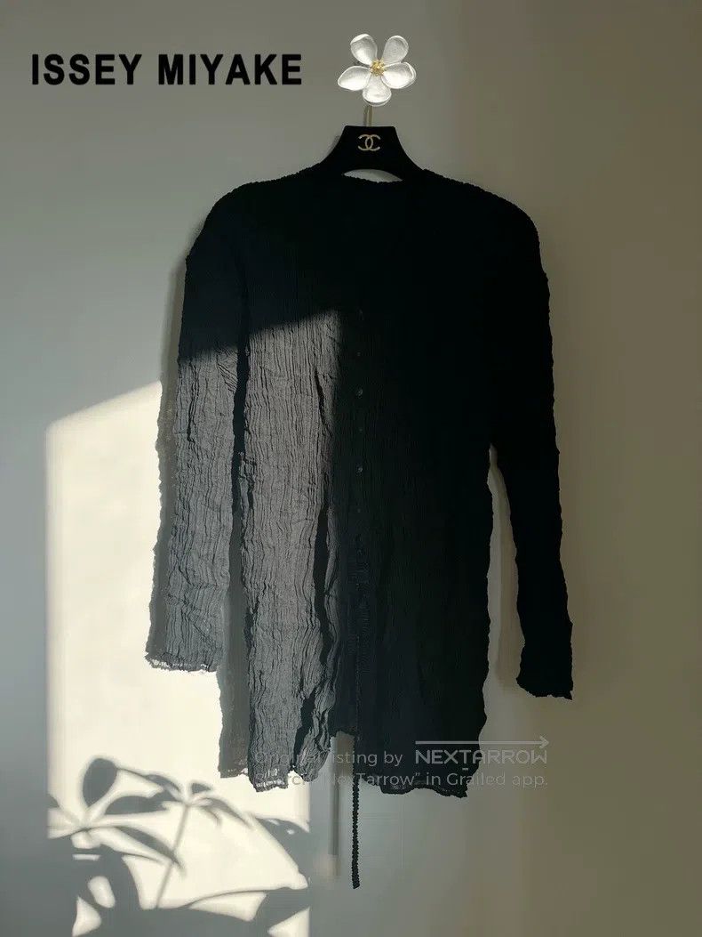 Issey Miyake Issey Miyake Double-layer Willow Strip Cardigan Top Size M / US 6-8 / IT 42-44 - 1 Thumbnail