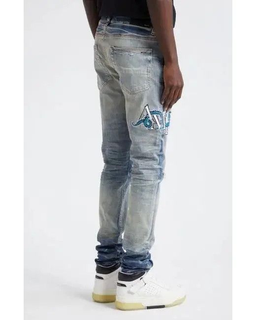 Amiri oc11z0225 Dragon Logo Jeans in Light Blue Size US 38 / EU 54 - 5 Thumbnail