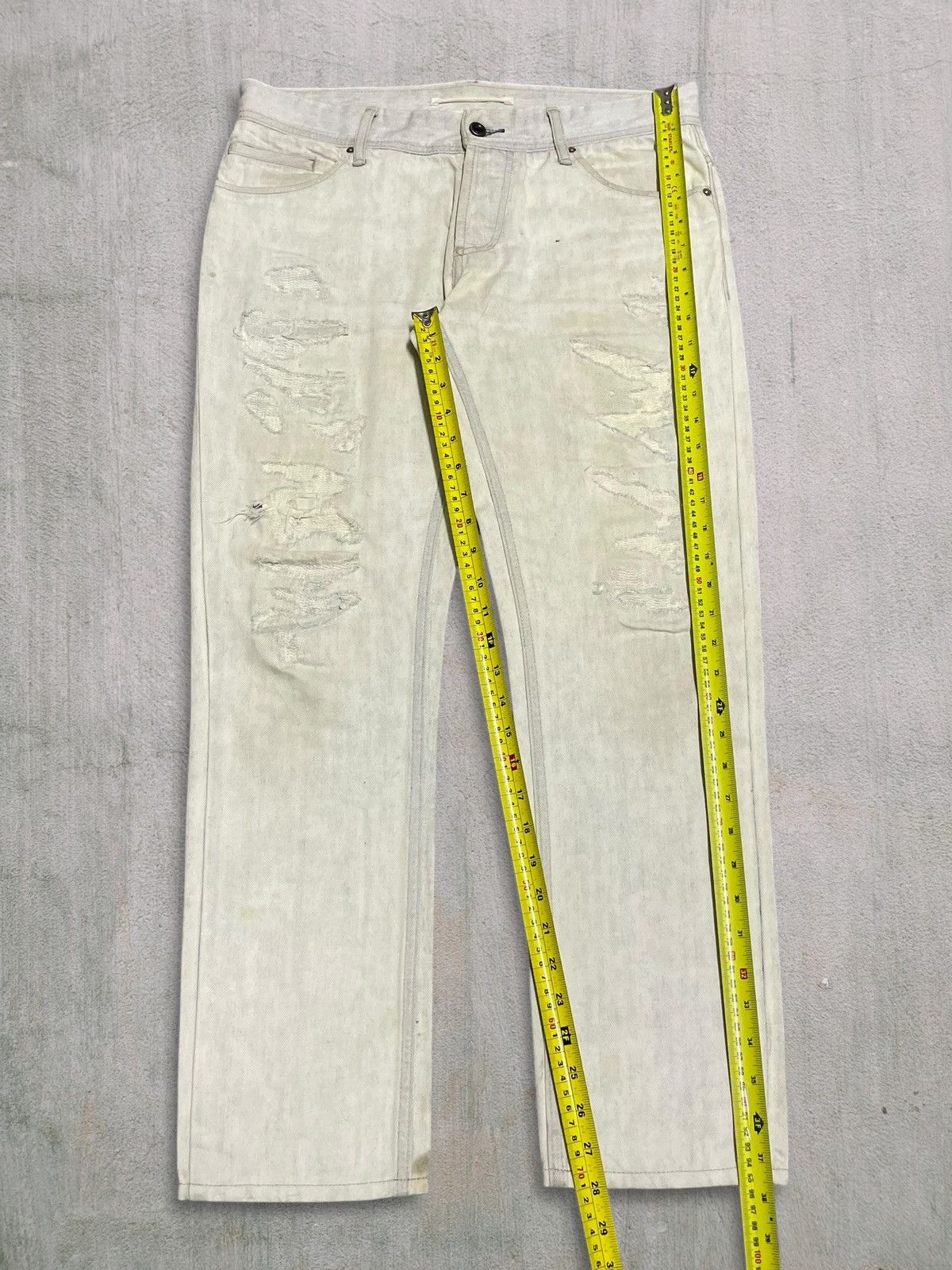 KOJIMA GENES Japanese Denim E Jeans by Kojima Ripped Punk Style Designer Size US 33 - 16 Thumbnail