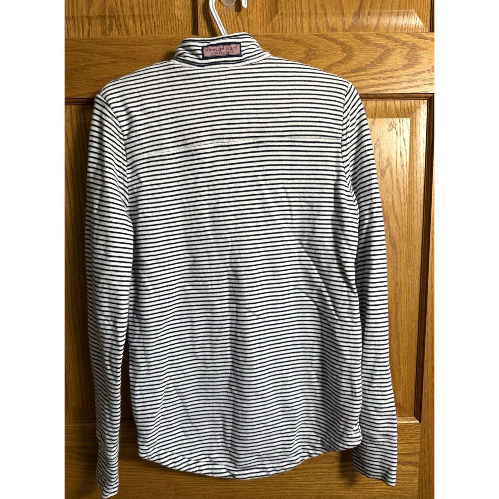 Vineyard Vines Vineyard Vines Womens XS Sweater Pullover Striped 1/4 Zip Outdoor Coastal Preppy Blue Fleece Size XS / US 0-2 / IT 36-38 - 2 Thumbnail