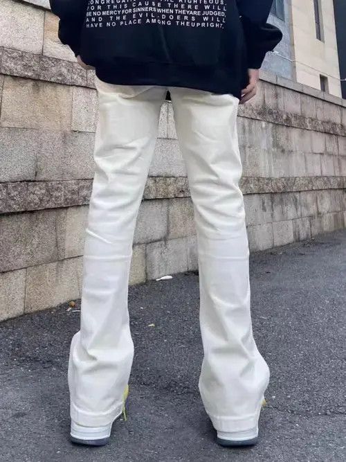 Japanese Brand × Jean High street apricot all-match stacked bootcut jeans Size US 32 / EU 48 - 2 Thumbnail