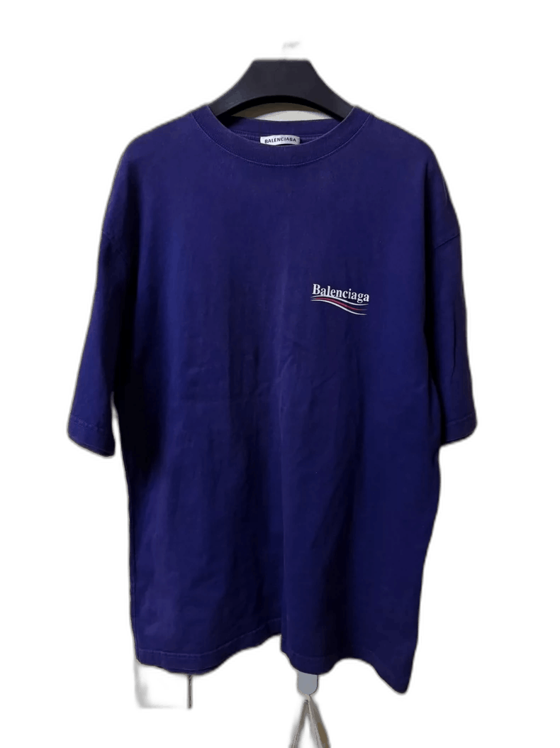 Balenciaga Balenciaga Blue Printed Short Sleeve T-shirt Size US S / EU 44-46 / 1 - 1 Thumbnail