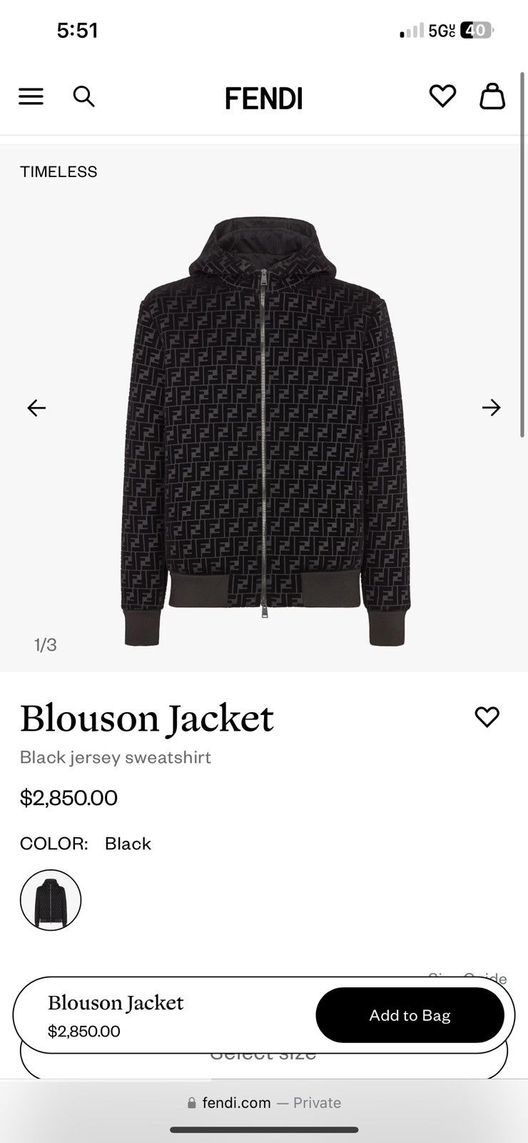 Fendi Fendi Blouson Jacket Size US S / EU 44-46 / 1 - 5 Thumbnail