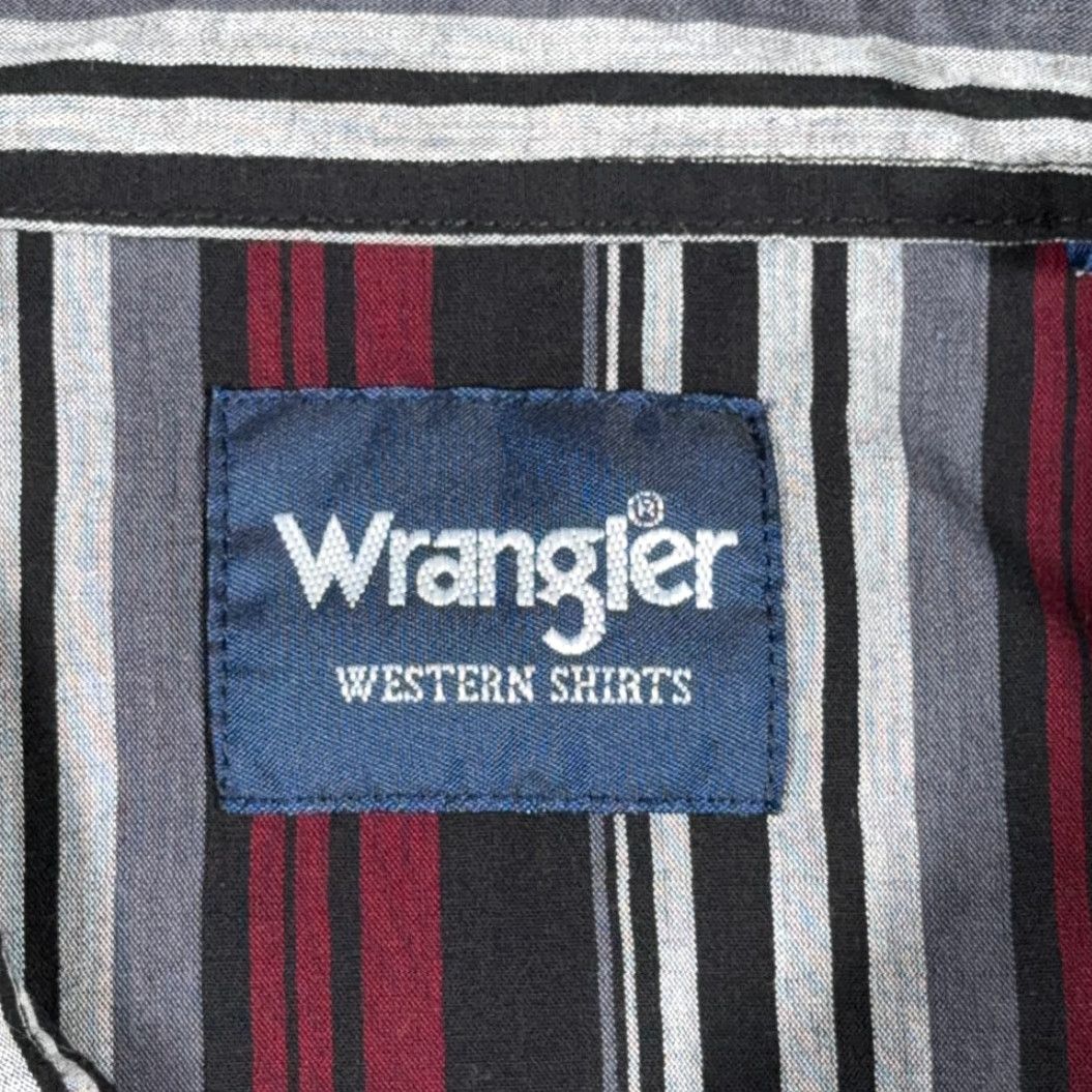 Wrangler Wrangler Western Shirt Adult 2XL Black Striped Pearl Snap Cowboy Long Sleeve Button-Up Shirt Mens Size US XXL / EU 58 / 5 - 4 Thumbnail
