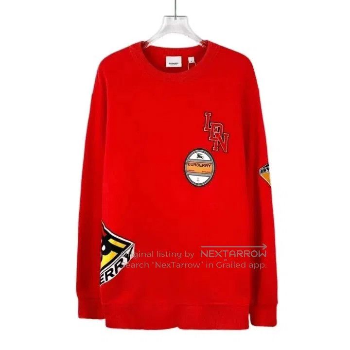 Burberry Burberry Red Logo Embroidered Sweatshirt M. Size US M / EU 48-50 / 2 - 1 Thumbnail