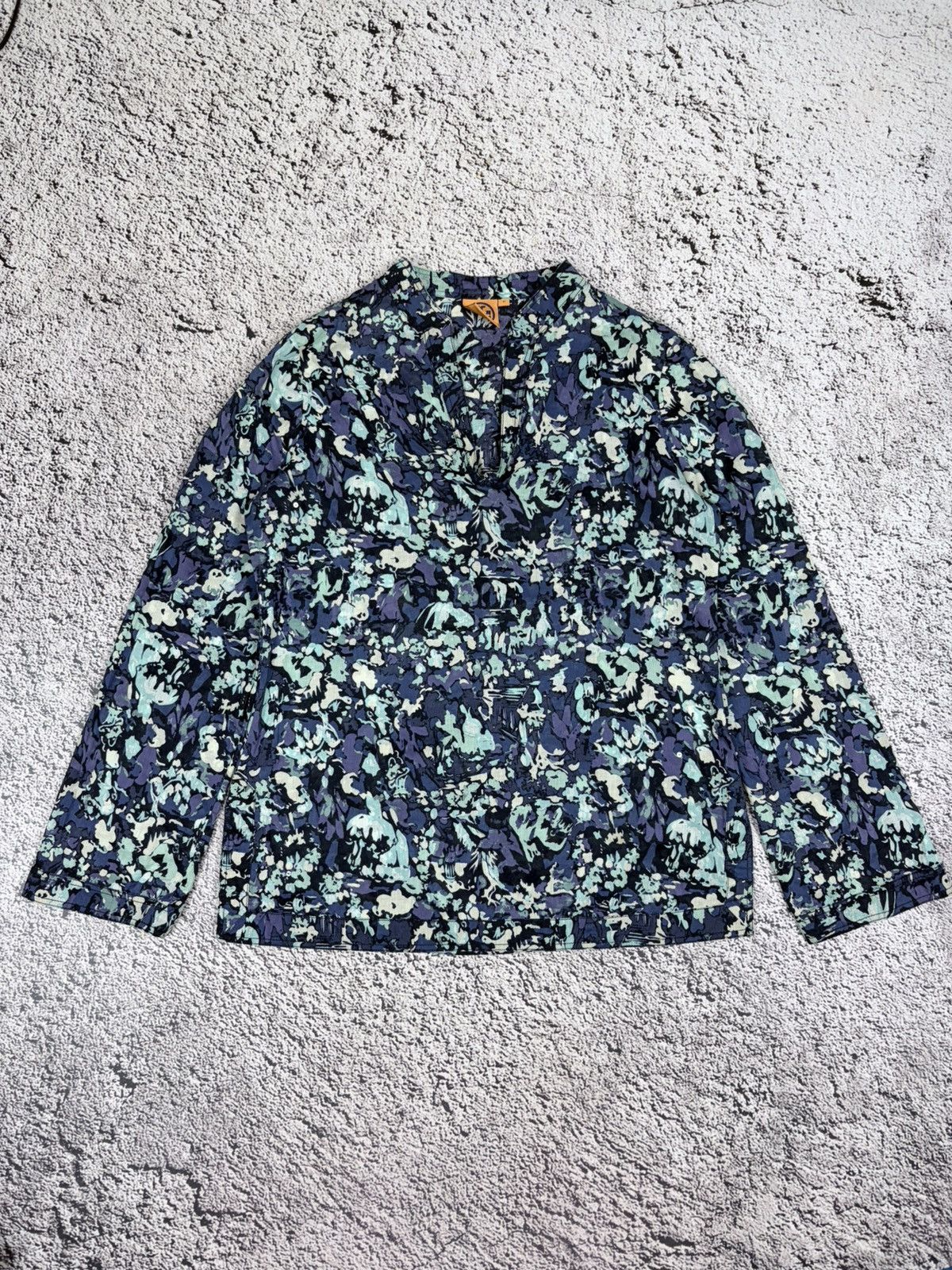 Tory Burch Vintage Tory Burch Blue Abstract Floral Tunics Blouse 12 Size M / US 6-8 / IT 42-44 - 1 Thumbnail
