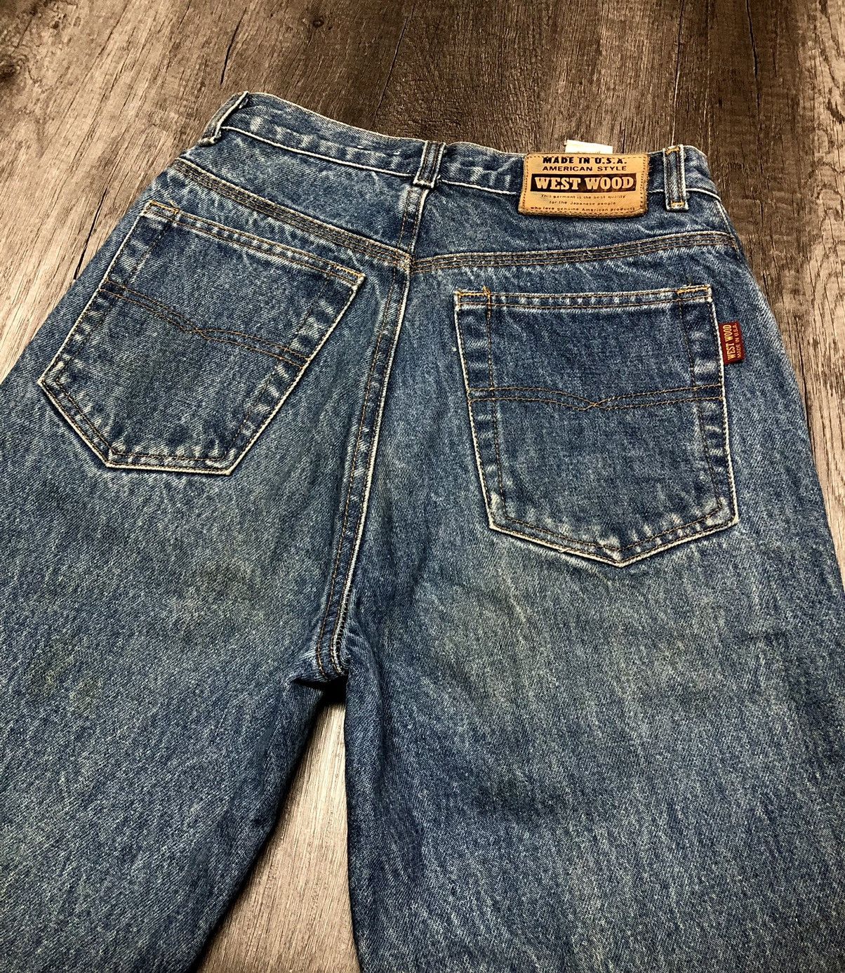 Designer × Vintage Vintage West Wood Made in U.S.A. Jeans (unisex) Size US 27 - 14 Thumbnail