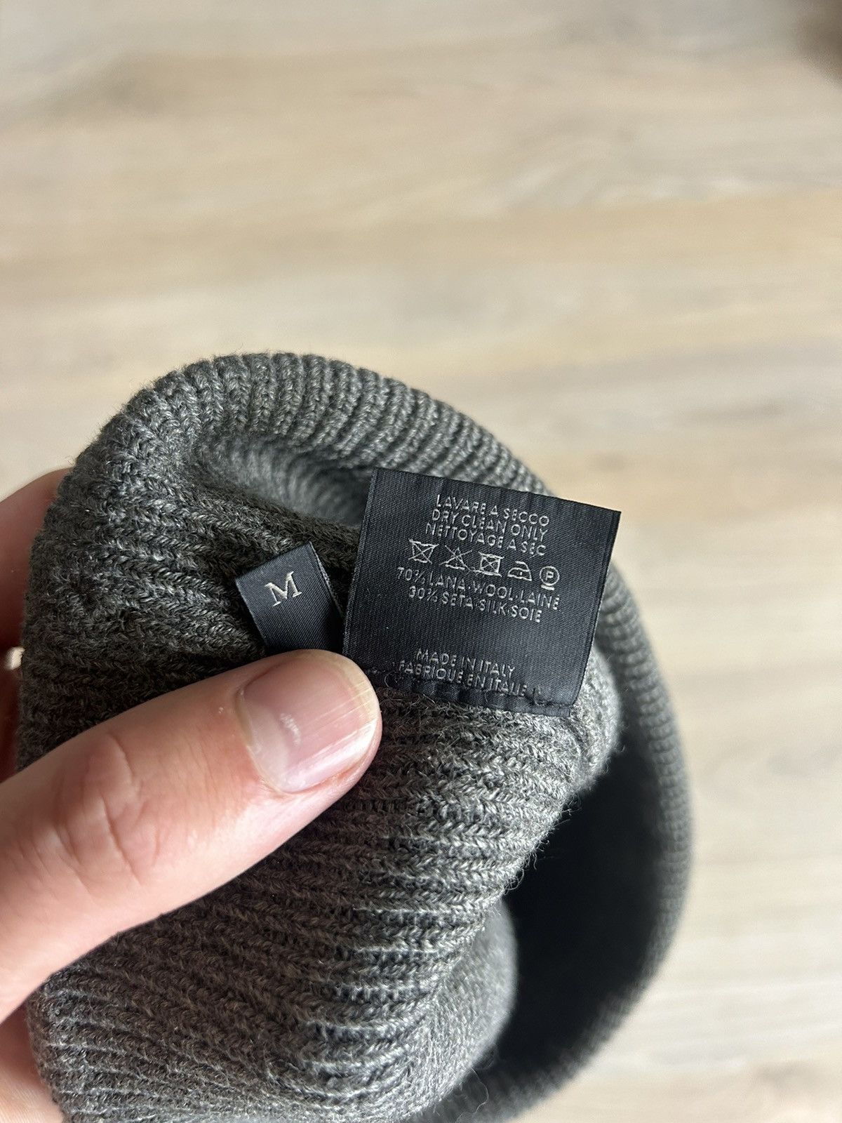 Gucci Grey Wool/Silk Blend Beanie with Web Detail Size ONE SIZE - 3 Thumbnail