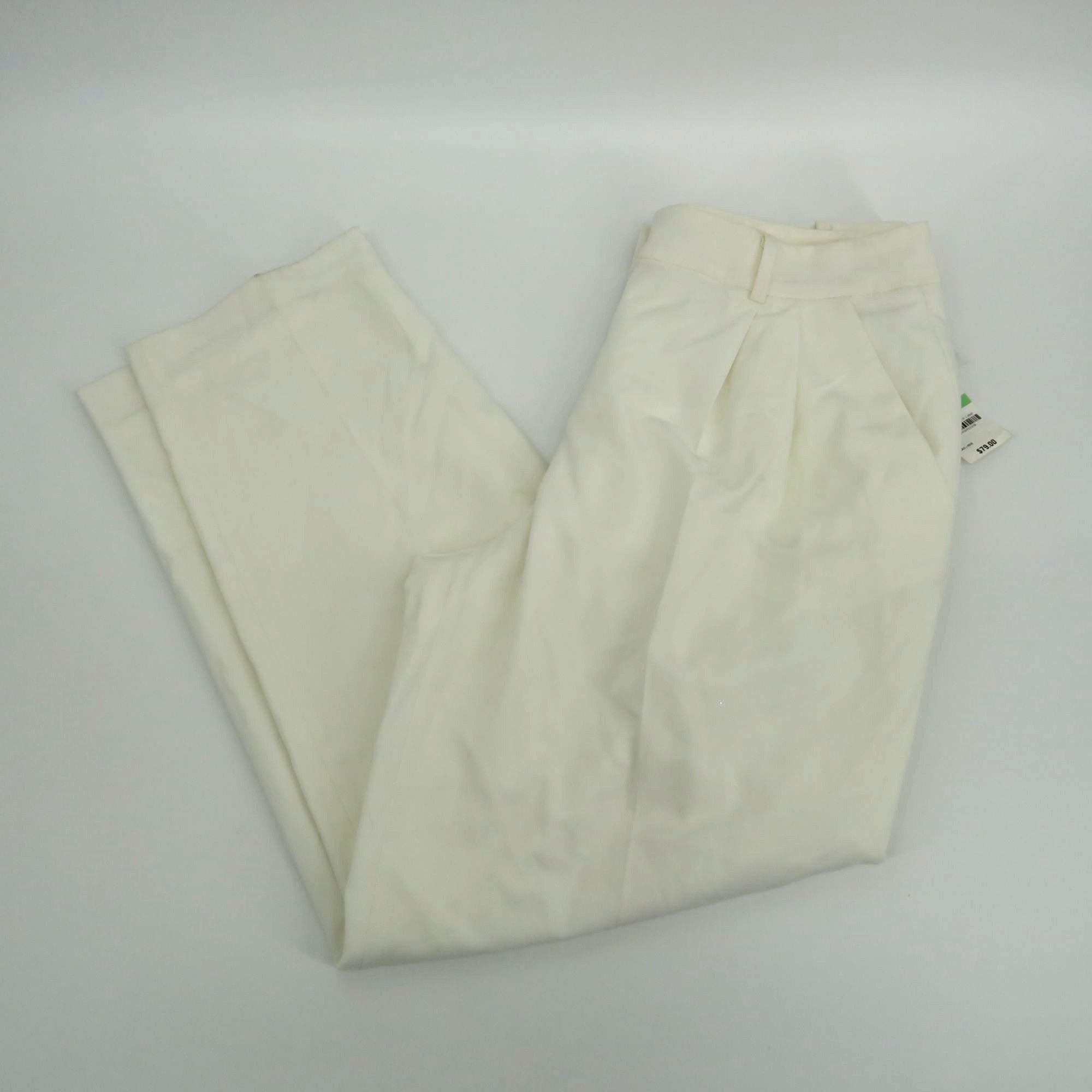 Bar III Bar III Womens Button-Front Pleated Trousers Size 8 Off-Whit Size 30" / US 8 / IT 44 - 1 Thumbnail