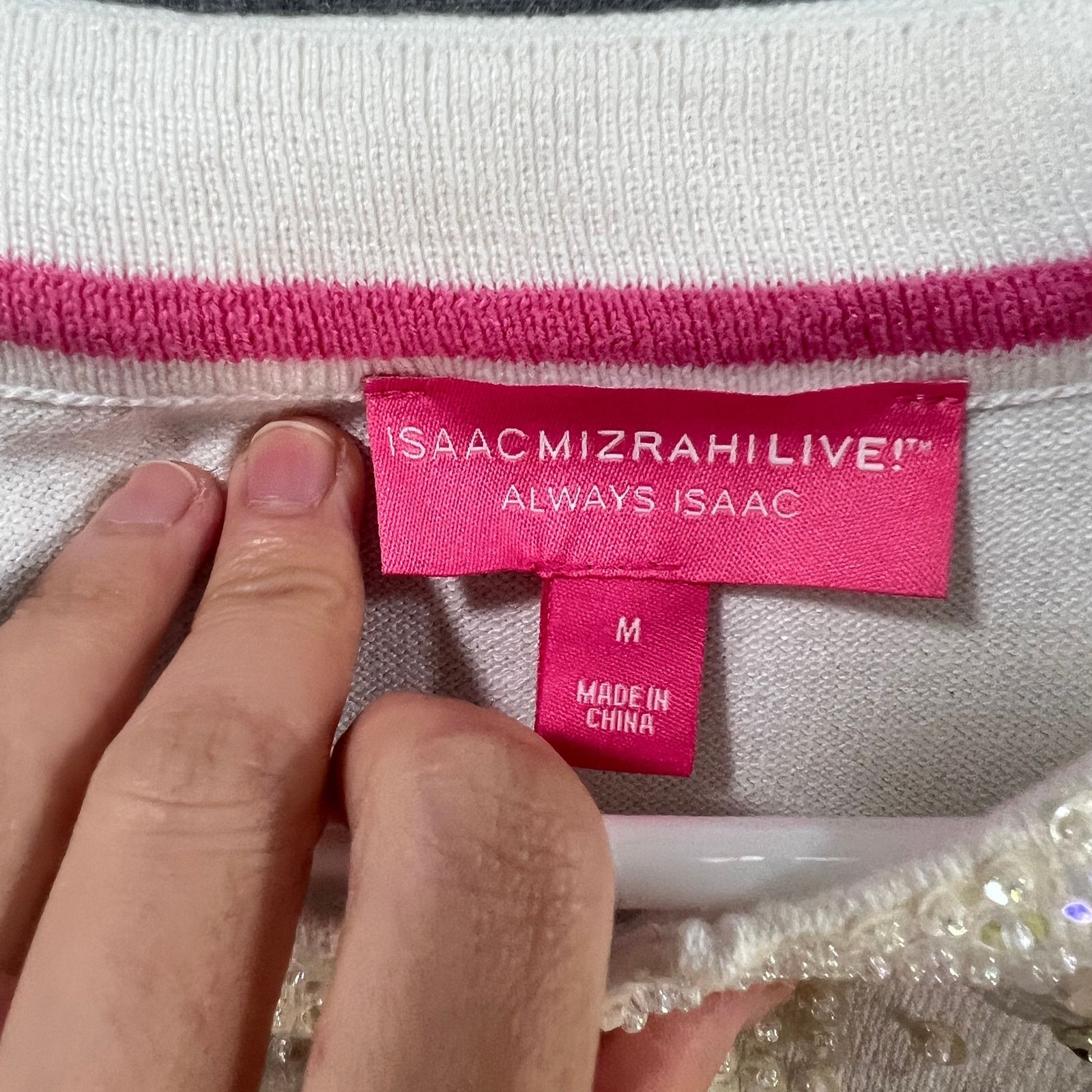 Isaac Mizrahi Isaac Mizrahi LIVE! Always Isaac Ebellished Sweater Lig Size M / US 6-8 / IT 42-44 - 3 Thumbnail