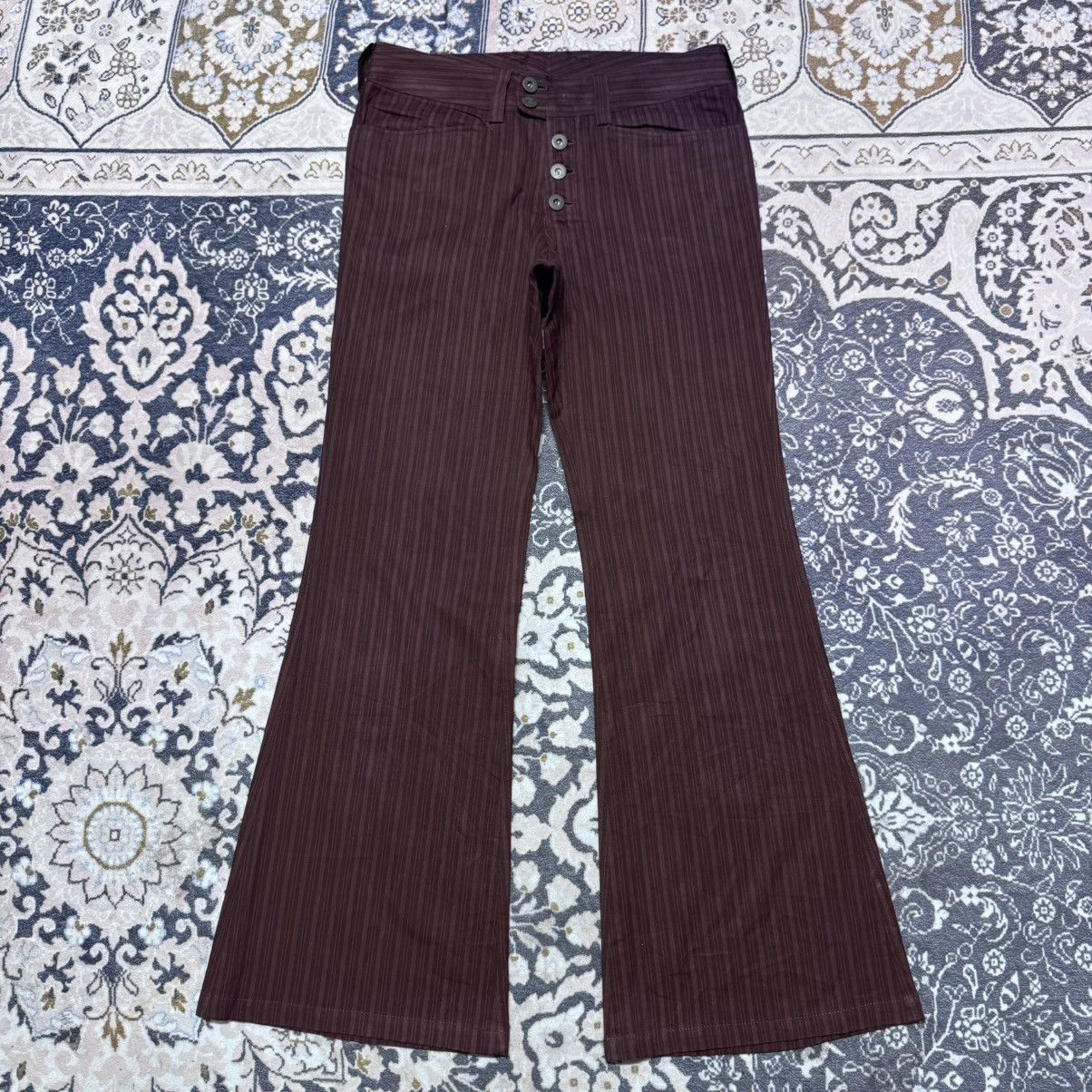 Tornado Mart Tornado Mart expose Button Pinstriped Flare Pants Size US 28 / EU 44 - 19 Thumbnail