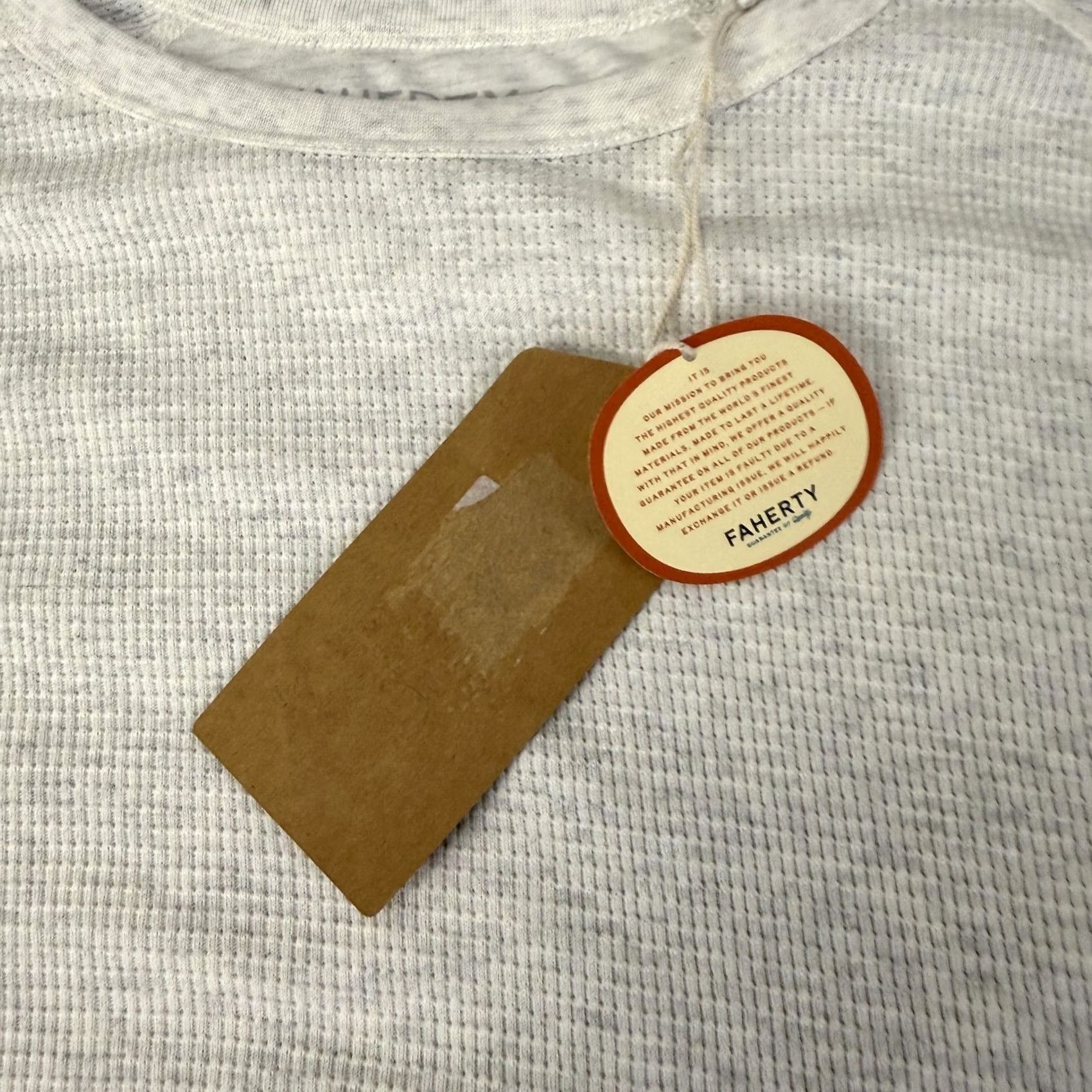 Faherty Faherty Shirt Mens 2XL White Cloud Cotton Thermal Waffle Knit Long Sleeve Tee Size US XXL / EU 58 / 5 - 6 Thumbnail