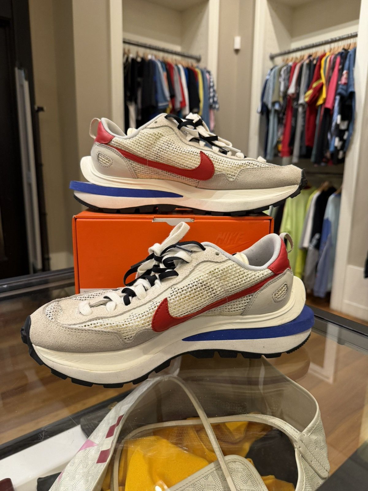 Nike × Sacai Nike Vaporwaffle ‘Sacai Sport Fuchsia Game Royal’ Size US 9.5 / EU 42-43 - 2 Thumbnail