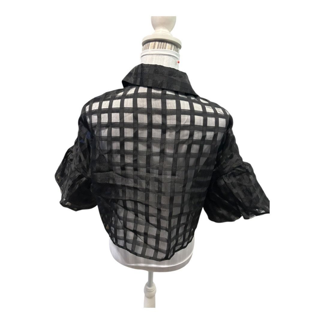 Shein SHEIN Black Cropped Blouse Size 8/10 Size M / US 6-8 / IT 42-44 - 2 Thumbnail