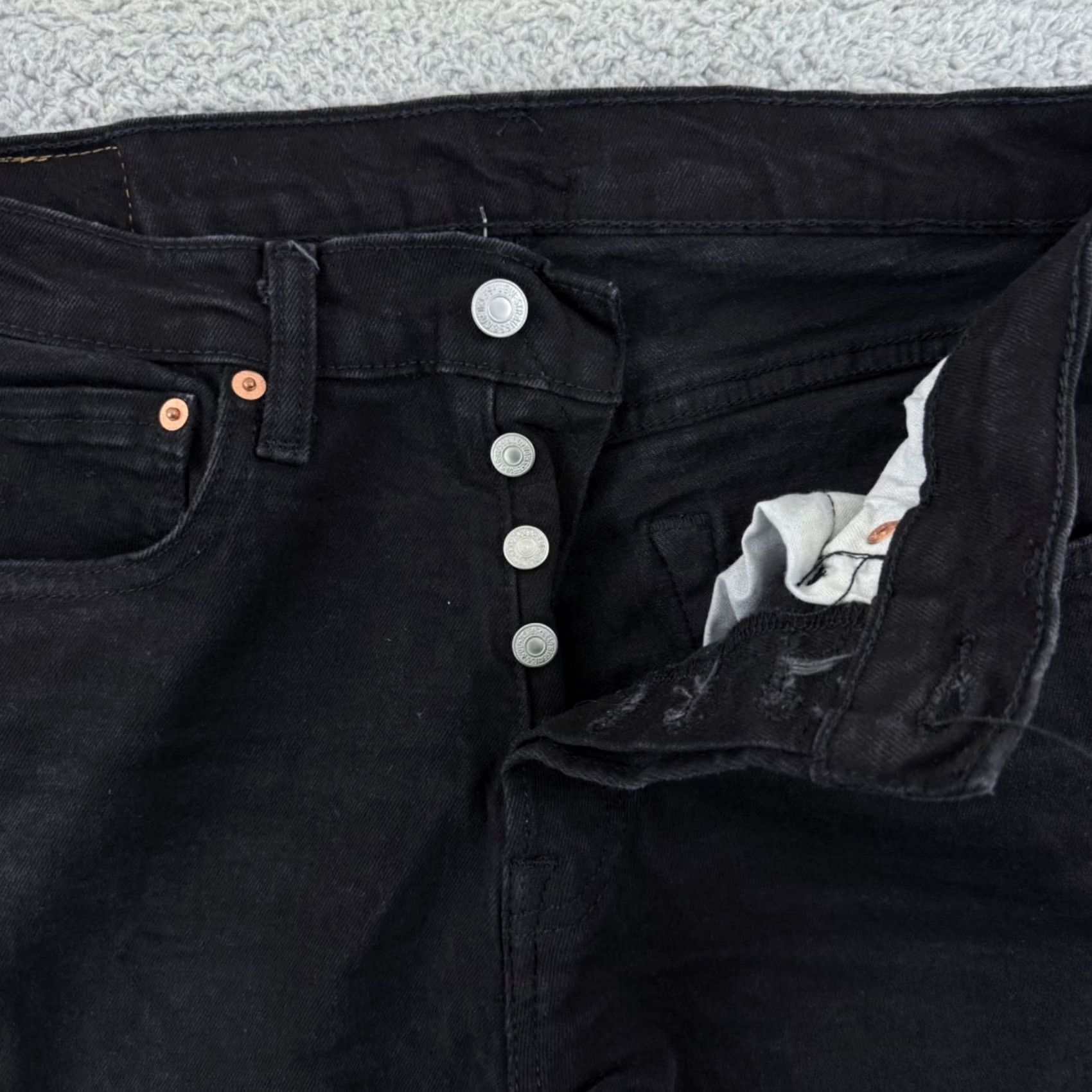Levi's Levi's 501 Jeans Mens 31x34 Black Straight Fit Button Fly Denim Outdoor Cowboy Size US 31 - 4 Thumbnail