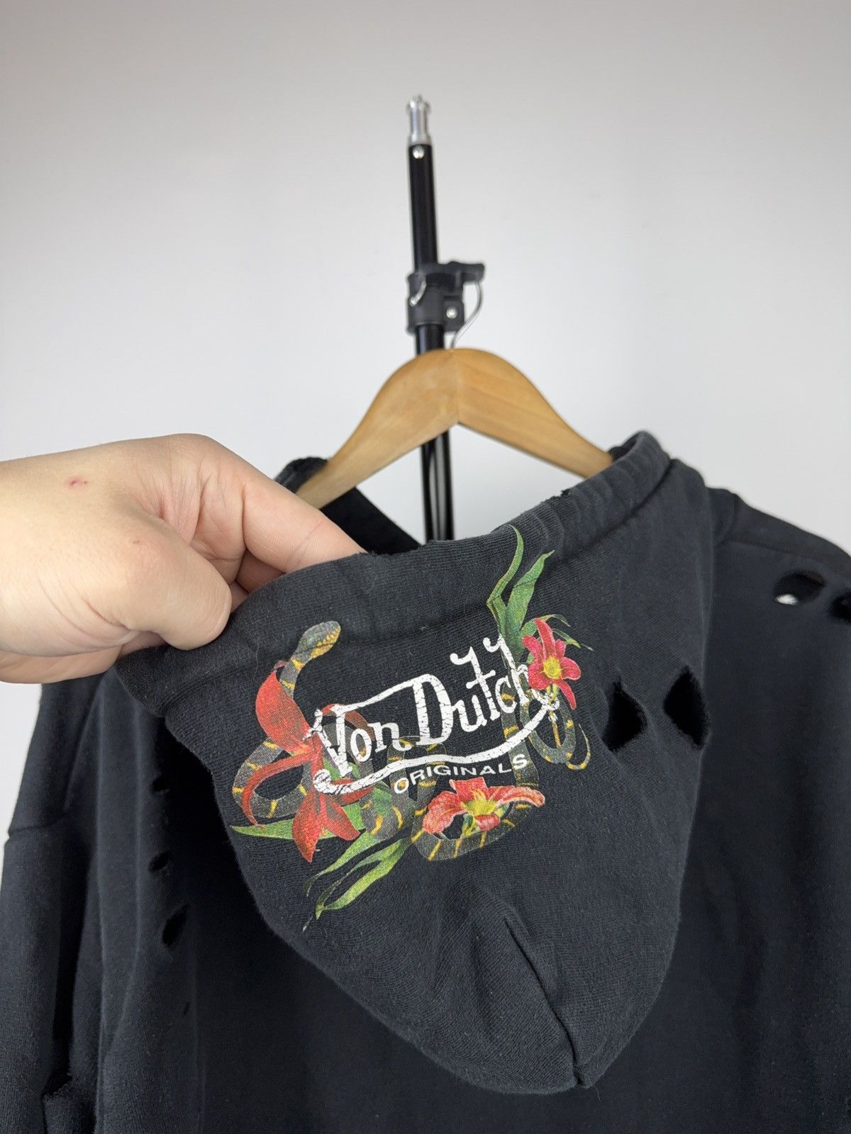 Von Dutch 00s Y2K Von Dutch Distressed Hoodie Y2K Grunge Destroyed Size US L / EU 52-54 / 3 - 14 Thumbnail