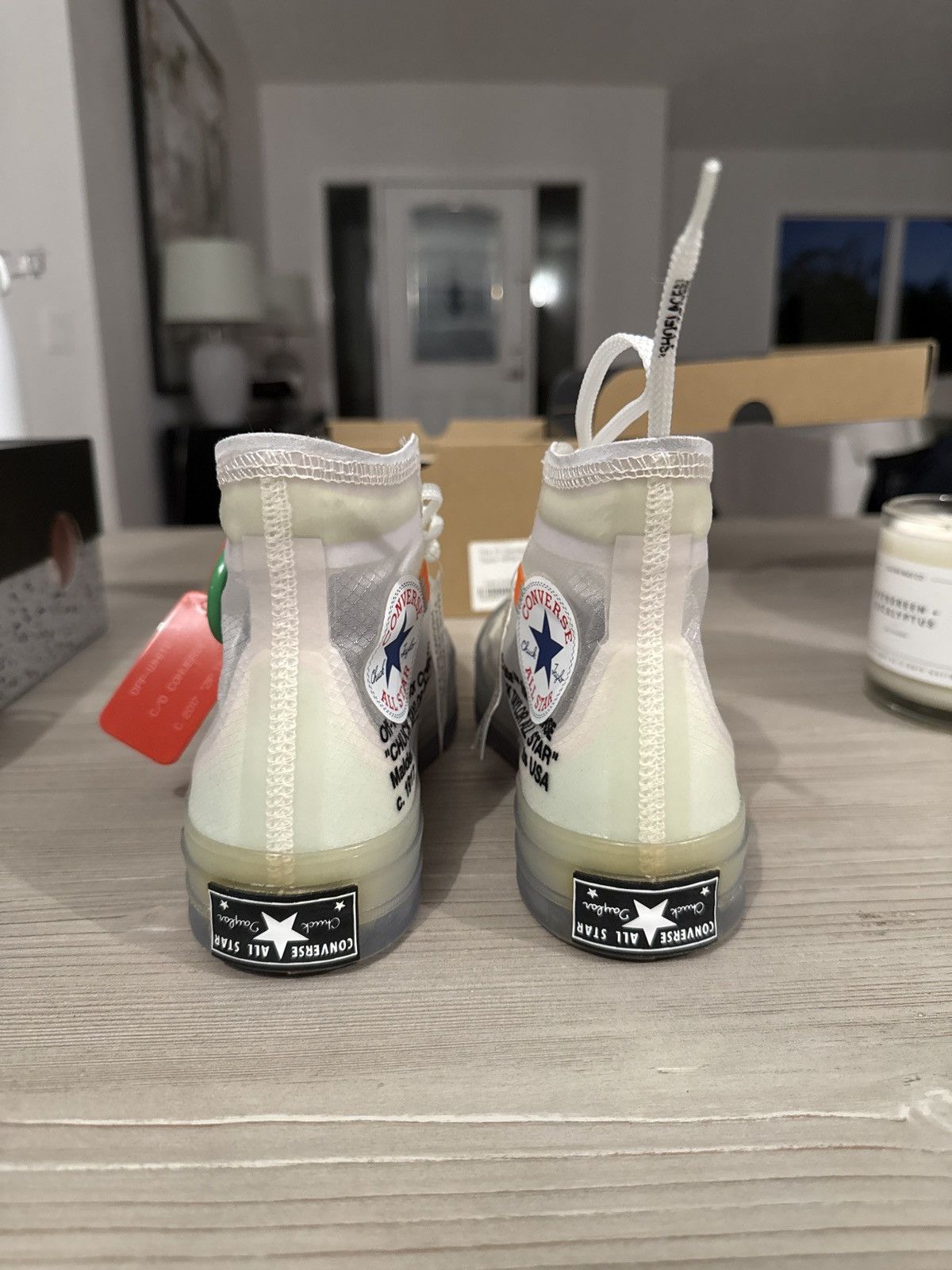 Converse × Off-White Converse Chuck Taylor All-Star Vulcanized Hi Off-White Size US 6.5 / IT 36.5 - 4 Thumbnail