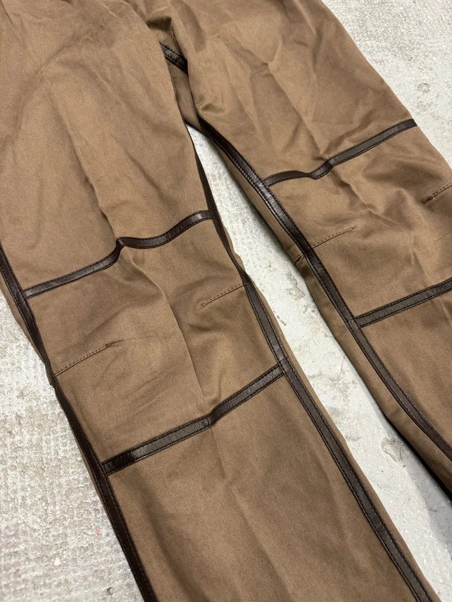 Prada 2000s Prada Hybrid Brown Leather Structured Lines Zip Pants Size US 30 / EU 46 - 5 Thumbnail