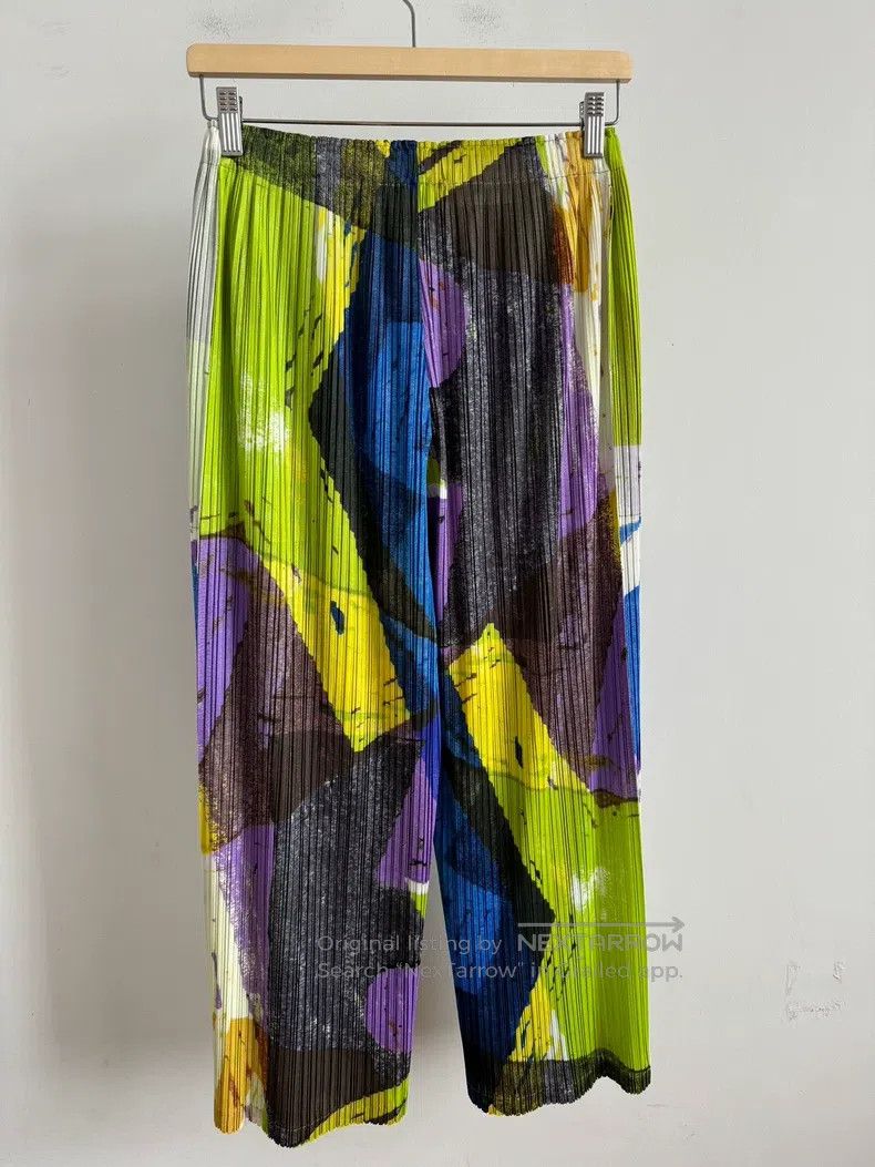 Issey Miyake Issey Miyake size:3 Color-block Pleated Trousers Size 22" - 2 Thumbnail