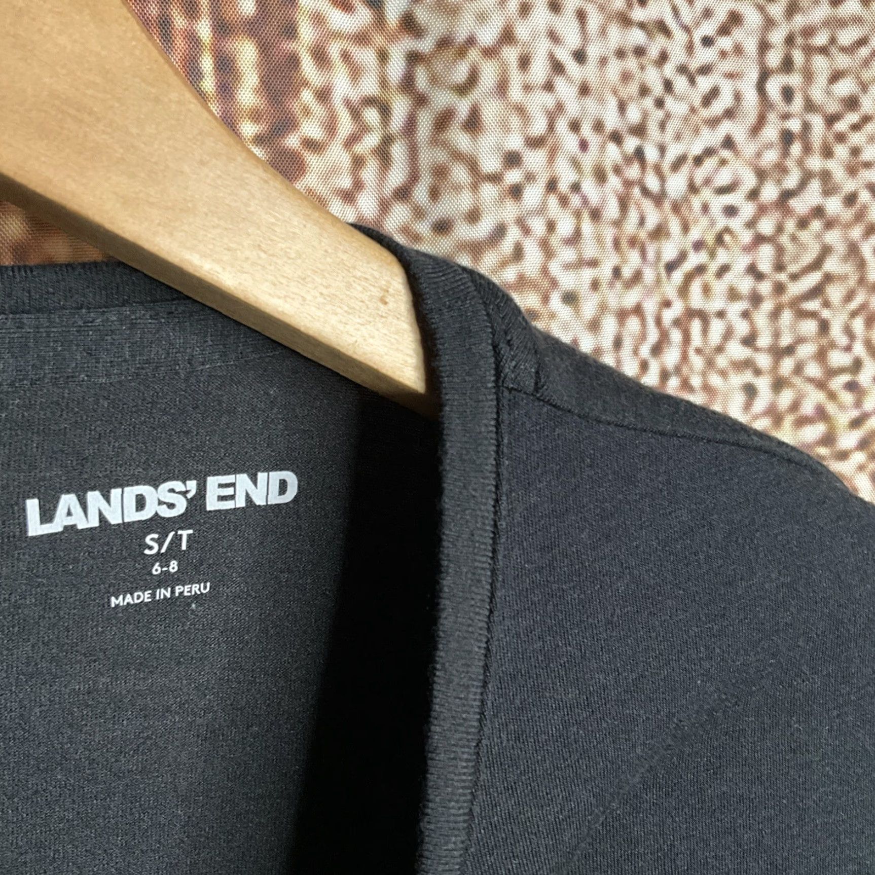 Lands' End Lands' End T-Shirt Women Tall Small Black Long Sleeve Crew Neck Modal Blend Shirt (Shaped Fit) Size S / US 4 / IT 40 - 2 Thumbnail